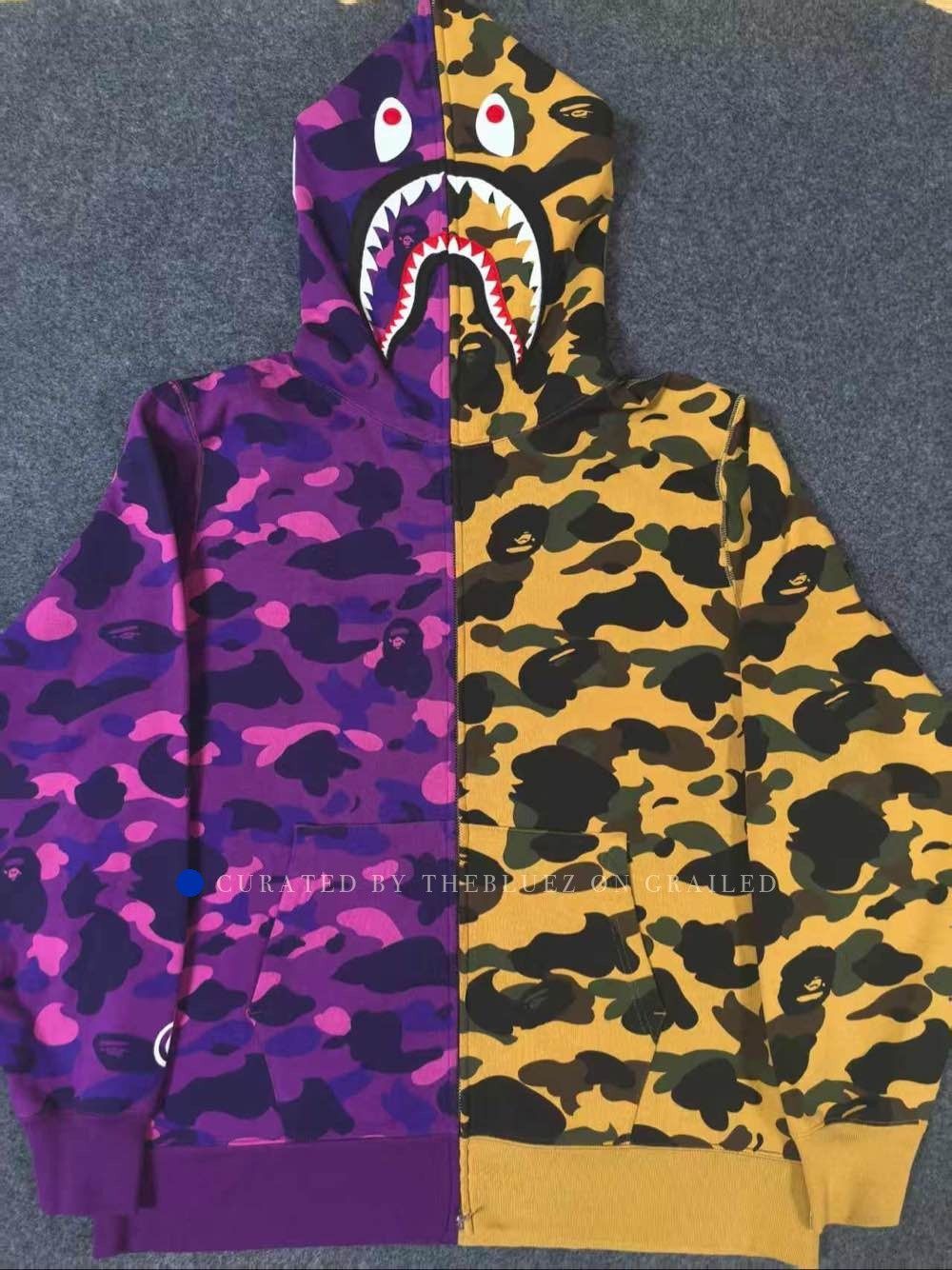 Bape Split Camo Shark Mouth Zip-Up Hoodie Size US XXL / EU 58 / 5 - 1 Preview