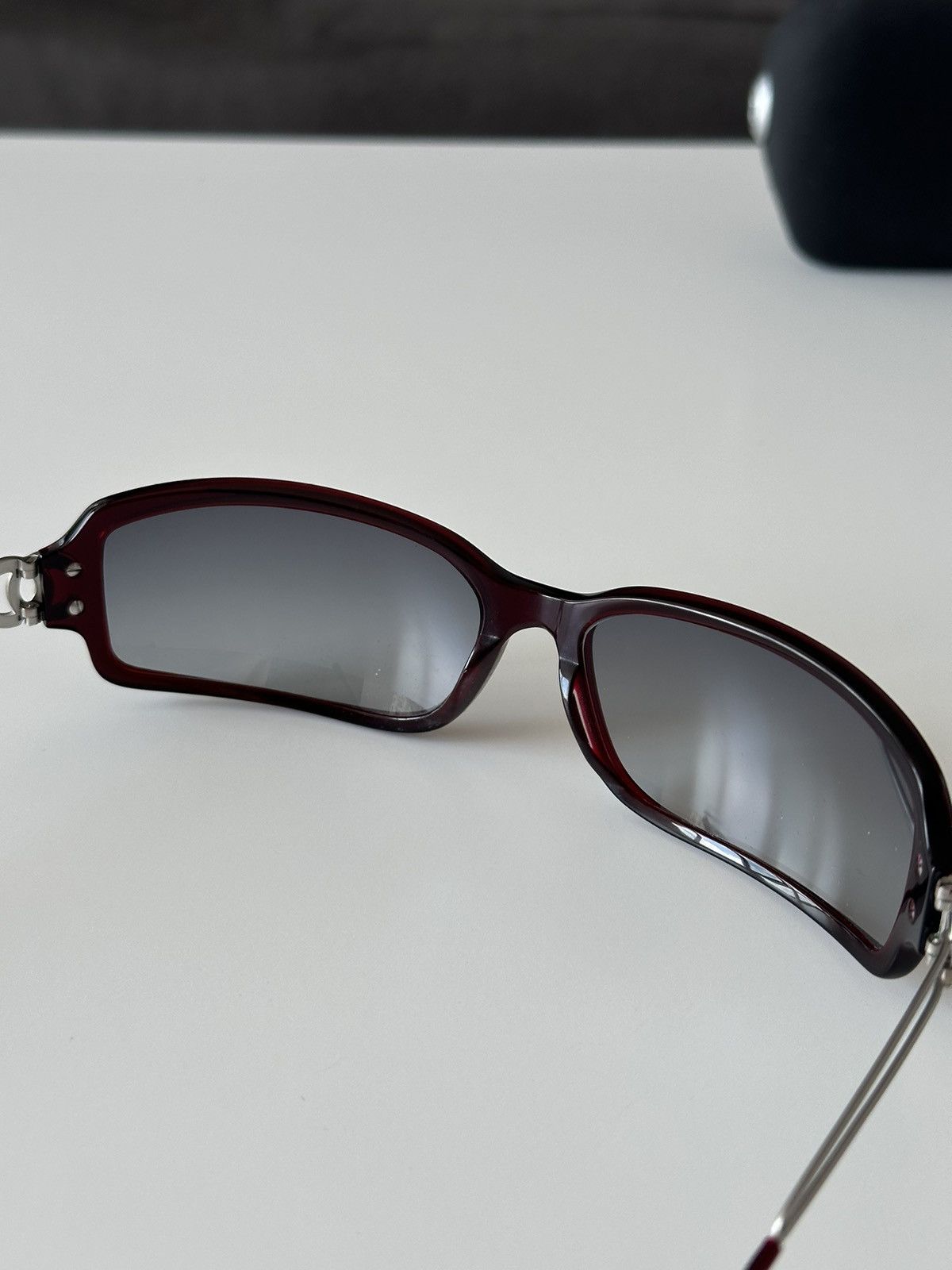 Vintage CHANEL Burgundy Rectangular Blue Leans Sunglasses 5038 Y2K Size ONE SIZE - 13 Thumbnail