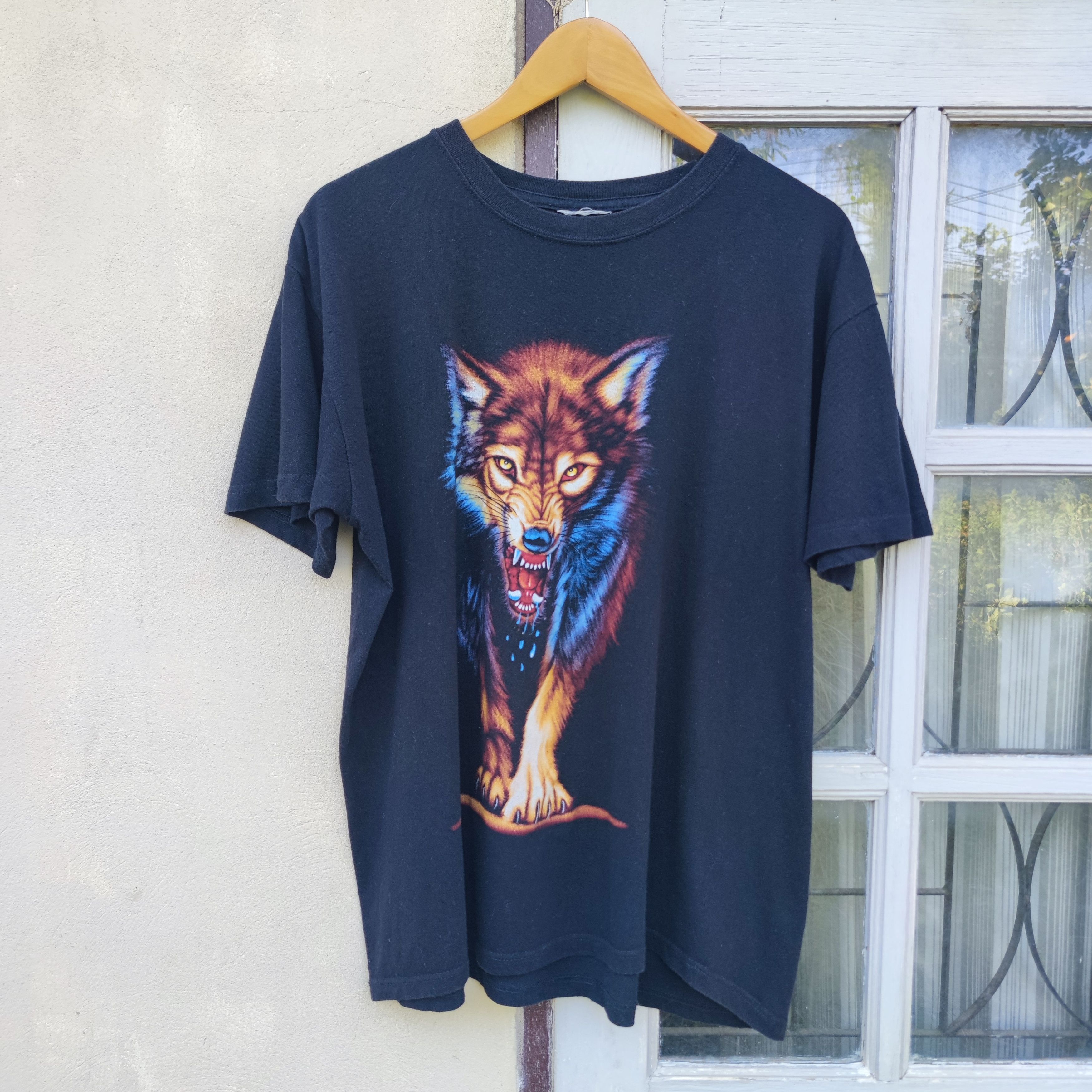 Vintage Growling Brown Wolf Great Wolf Lodge Black T Shirt Size US XL / EU 56 / 4 - 1 Thumbnail