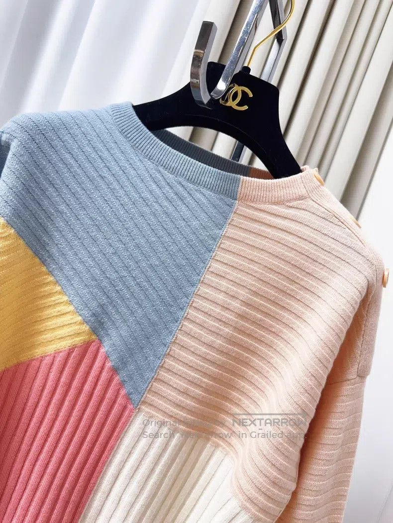 Loro Piana Loro Piana Color Blocked Cashmere Crewneck Knit Sweater Size XS / US 0-2 / IT 36-38 - 9 Thumbnail