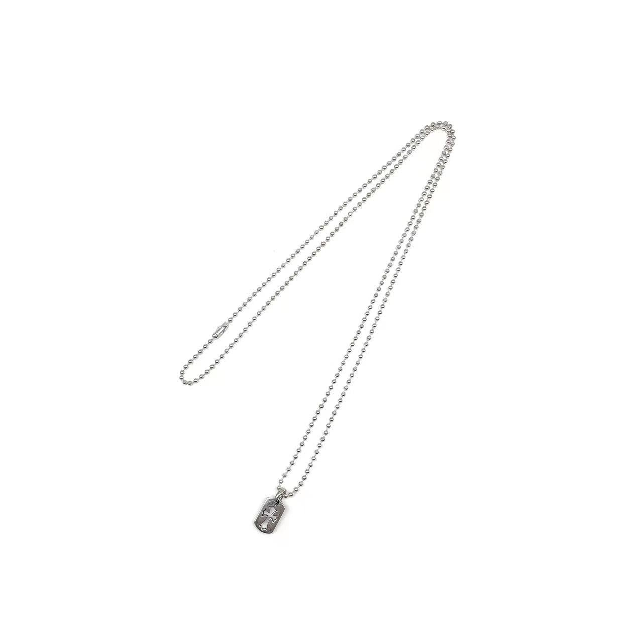 Chrome Hearts Chrome Hearts Silver Cross Dog Tag Necklace 75cm Size ONE SIZE - 1 Thumbnail