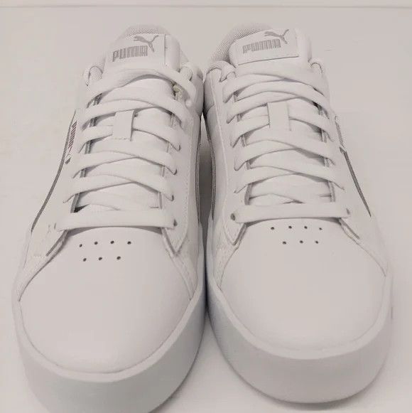 Puma Puma Women's Jada White & Silver Low Top Sneakers - US9.5 Size US 9.5 / IT 39.5 - 9 Thumbnail