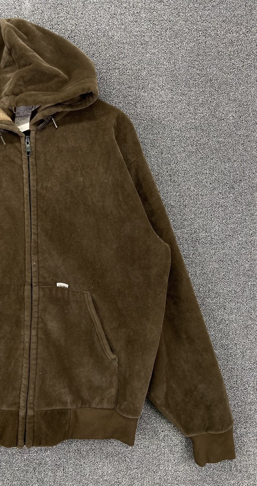 Carhartt Vintage 1990s Carhartt Fleece Faux Fur Zip Up Hoodie Jacket Size US L / EU 52-54 / 3 - 4 Thumbnail