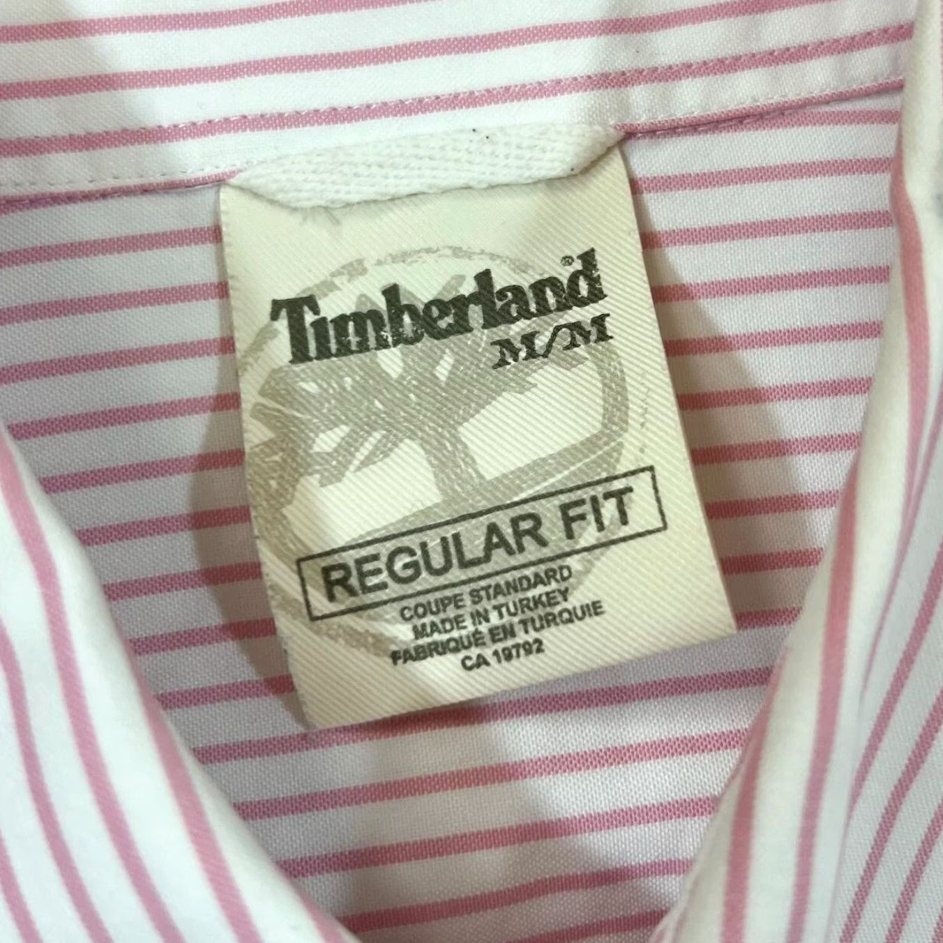 Timberland TIMBERLAND Regular Fit Pink White Striped Cotton Long Sleeve Button-Up Shirt M Mens Size US M / EU 48-50 / 2 - 4 Thumbnail