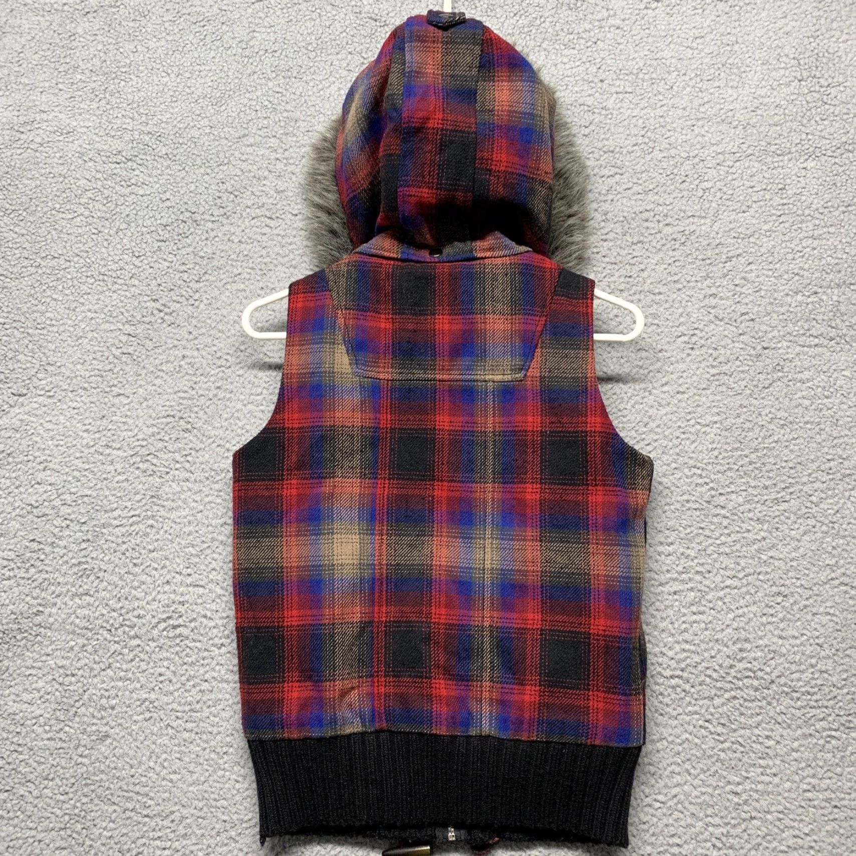 BB Dakota Jack BB Dakota Vest Women’s S Removable Hood Full Zip 4 Button Closure 2 Pockets Multi-Color Plaid Vest Womens Size S / US 4 / IT 40 - 4 Thumbnail