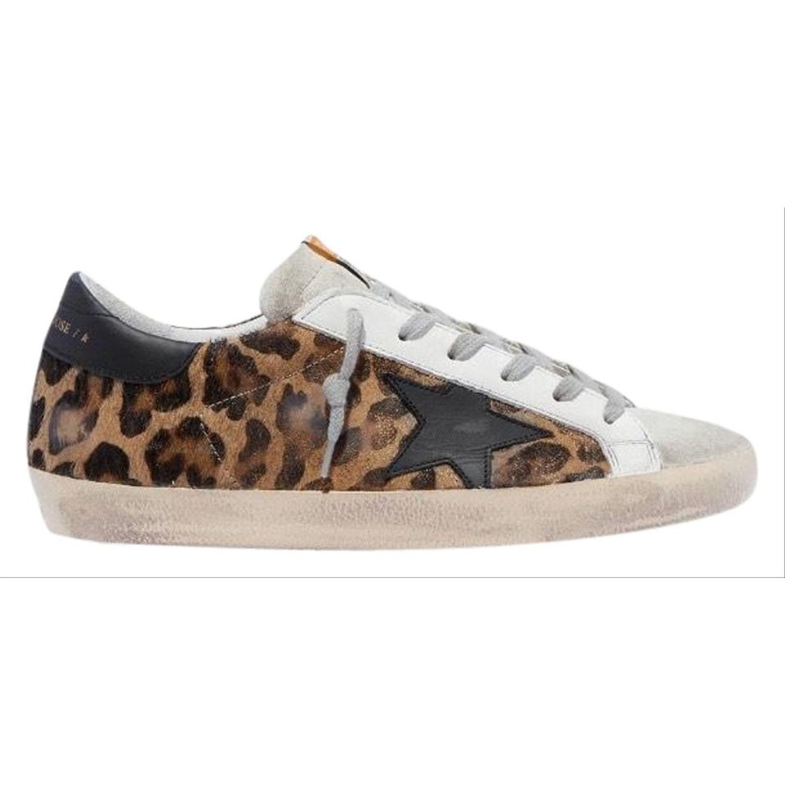 Golden Goose superstar distressed leopard calf hair leather sneakers Size US 5 / IT 35 - 1 Thumbnail