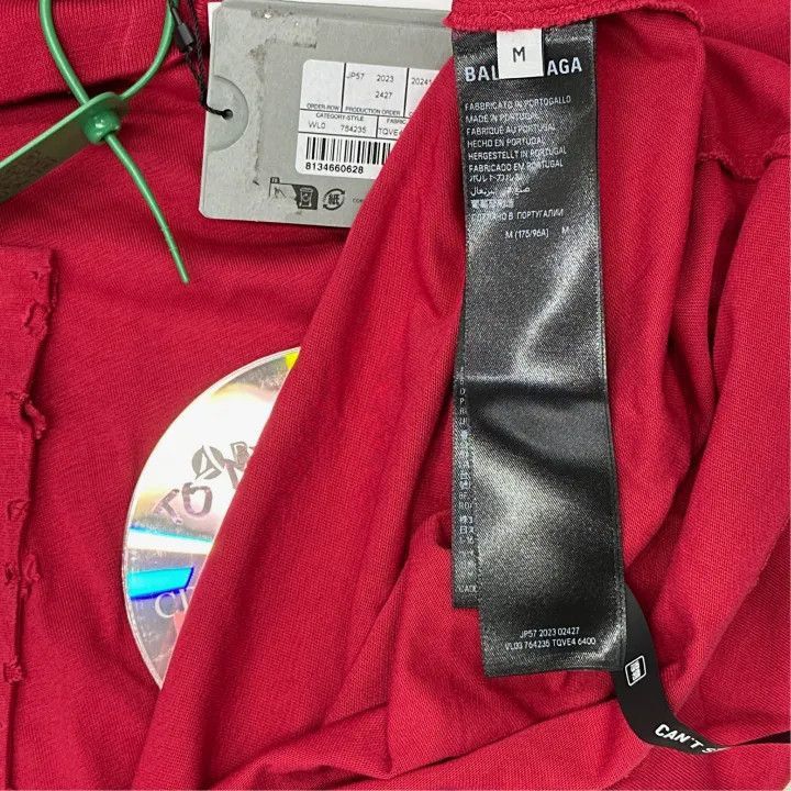 Balenciaga Balenciaga Balenciaga Red Short Sleeve TShirt with Print - Size US M / EU 48-50 / 2 - 3 Thumbnail
