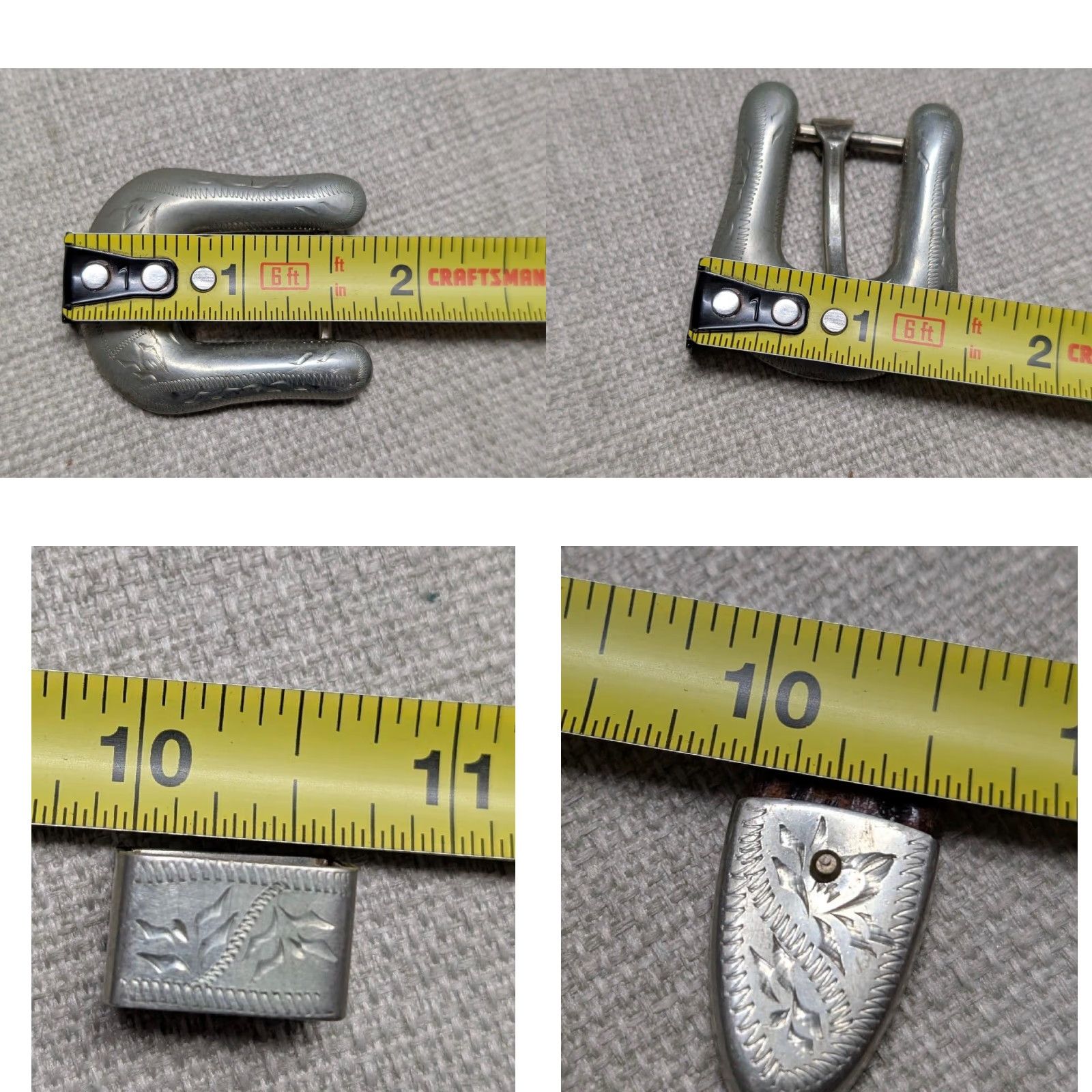 Vintage VINTAGE Ricardo belt buckle set Western Cowboy belt buckle Men Nickel Silver 3PC nickel silver Ricardo belt buckle western set for men 5/8" opening Size ONE SIZE - 8 Thumbnail