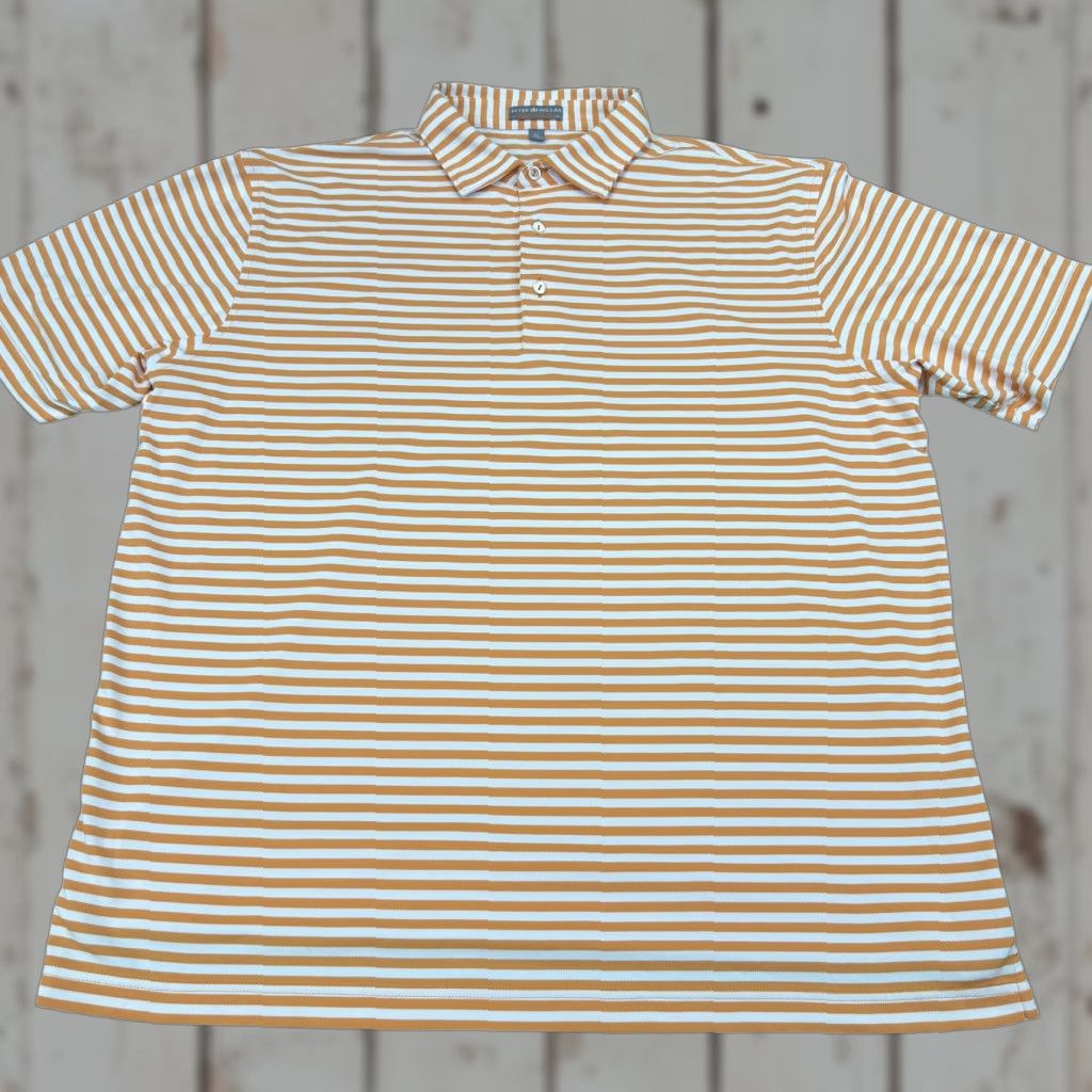 Peter Millar Peter Millar Polo Shirt Mens XL Orange Striped Summer Comfort Golf Performance Short Sleeve Lightweight Moisture Wicking Collared Casual Activewear Size US XL / EU 56 / 4 - 1 Thumbnail