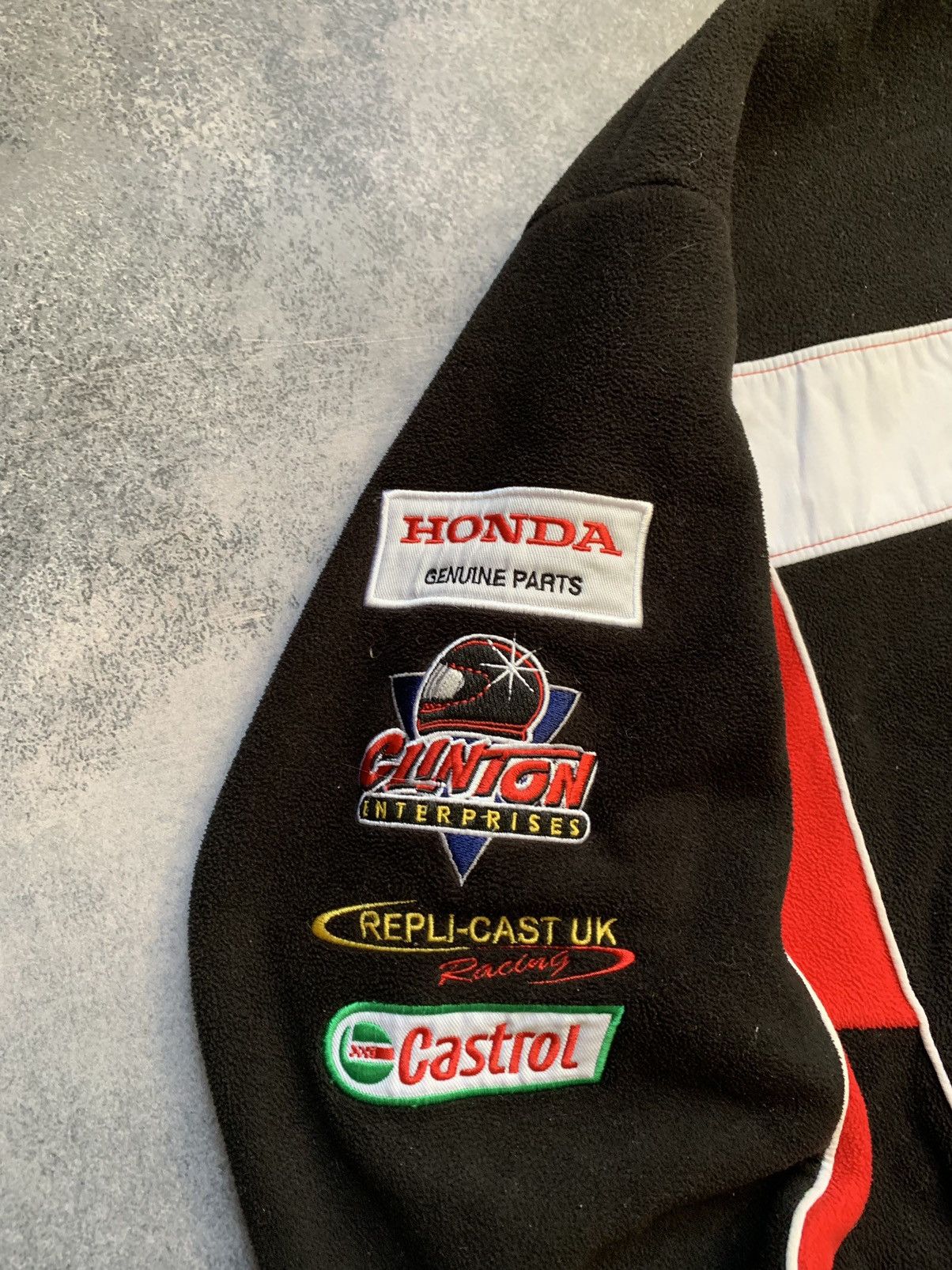 Honda × Vintage Vintage Honda Racing Distressed Fleece Jacket World Racing Size US XL / EU 56 / 4 - 10 Thumbnail