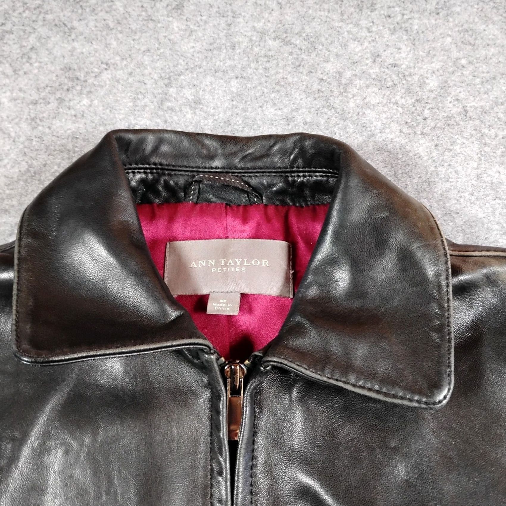 Ann Taylor Ann Taylor Leather Jacket Size S / US 4 / IT 40 - 4 Thumbnail