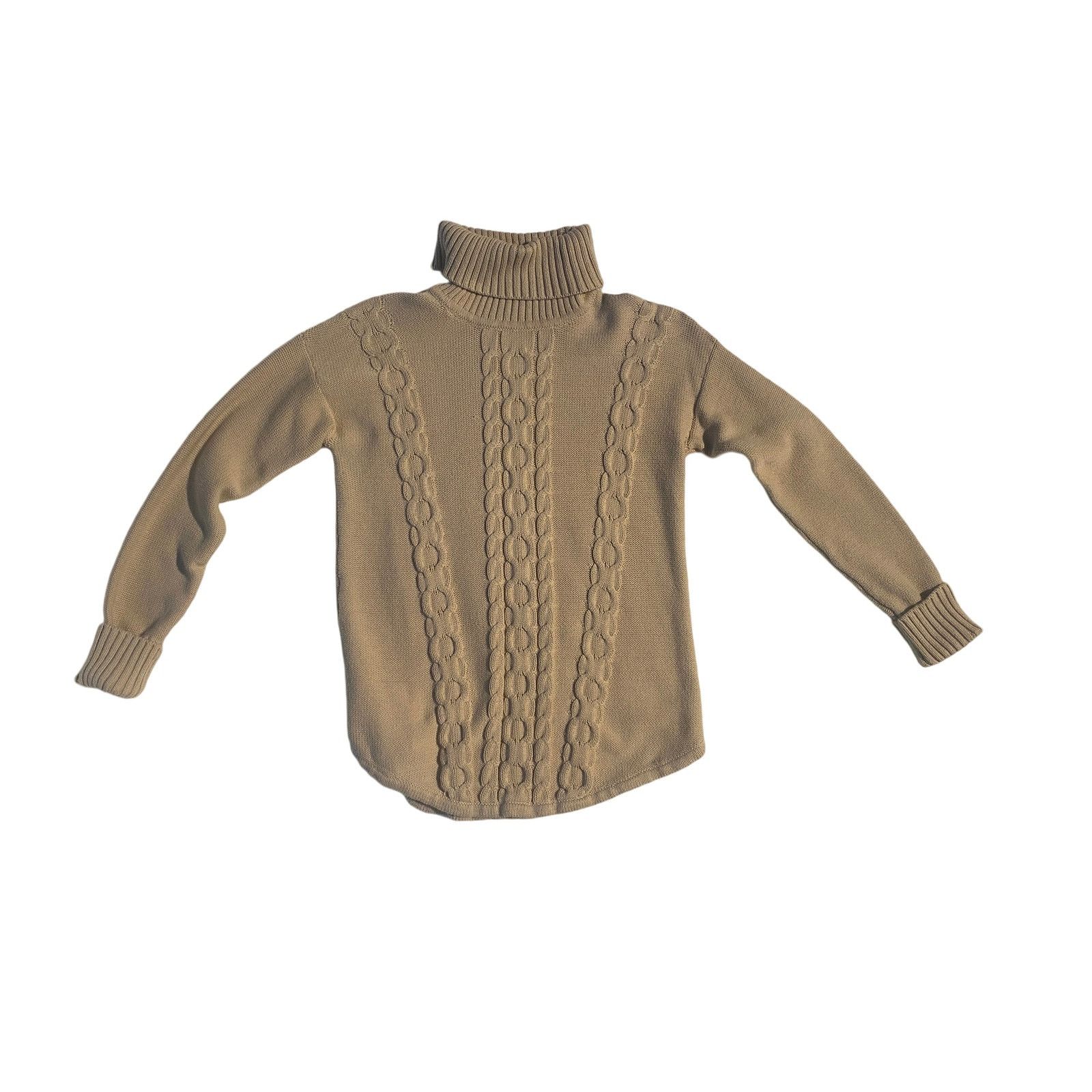L.L. Bean L.L. Bean Fisherman Cable Knit Turtleneck Sweater Size S / US 4 / IT 40 - 2 Thumbnail