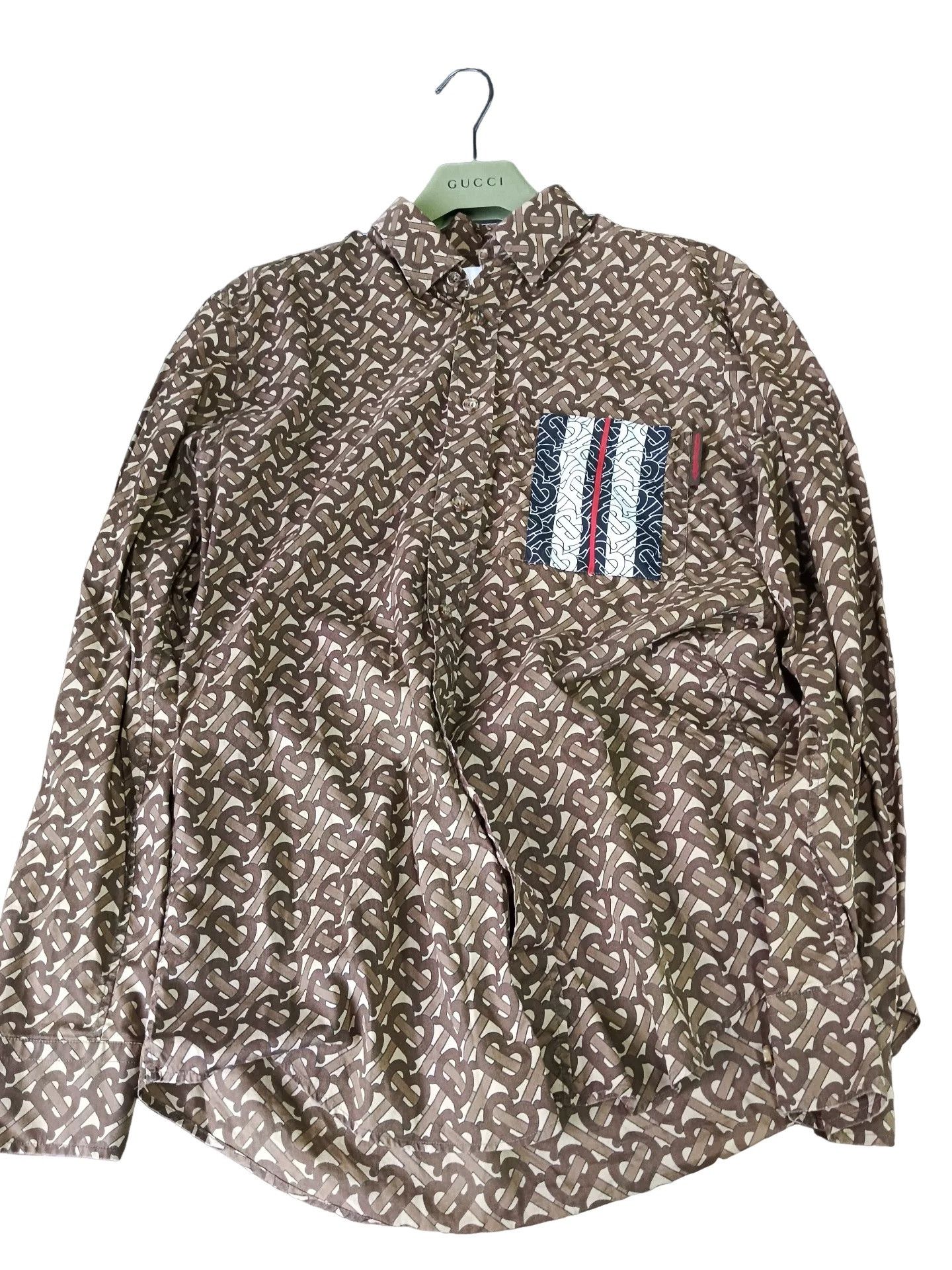 Burberry Burberry Monogram Print Striped Pocket Shirt S Size US S / EU 44-46 / 1 - 1 Thumbnail