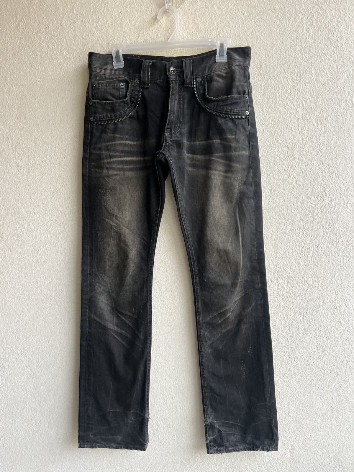 14th Addiction Mud Waxed Clawmark Denim Semantic Design Skulls Jeans Size US 30 / EU 46 - 2 Thumbnail