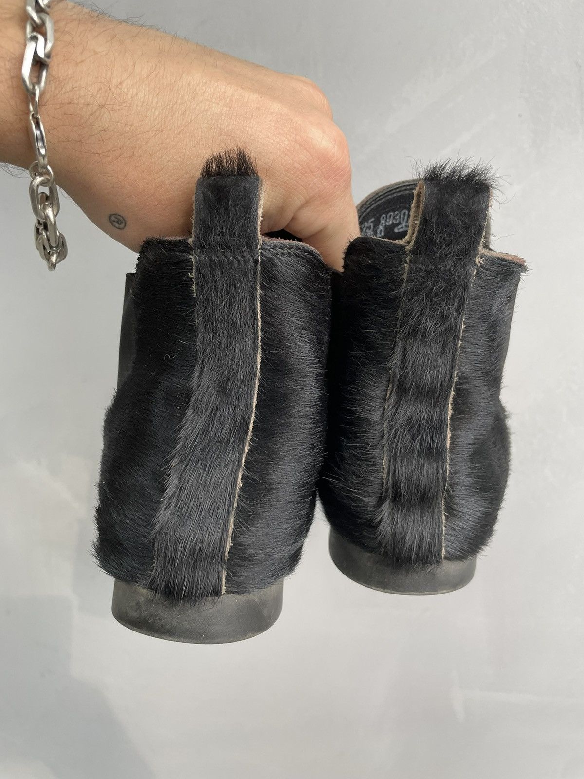 Vintage Vintage fur cow leather black GUIDI style boots 90s Size US 5 / EU 37 - 7 Thumbnail