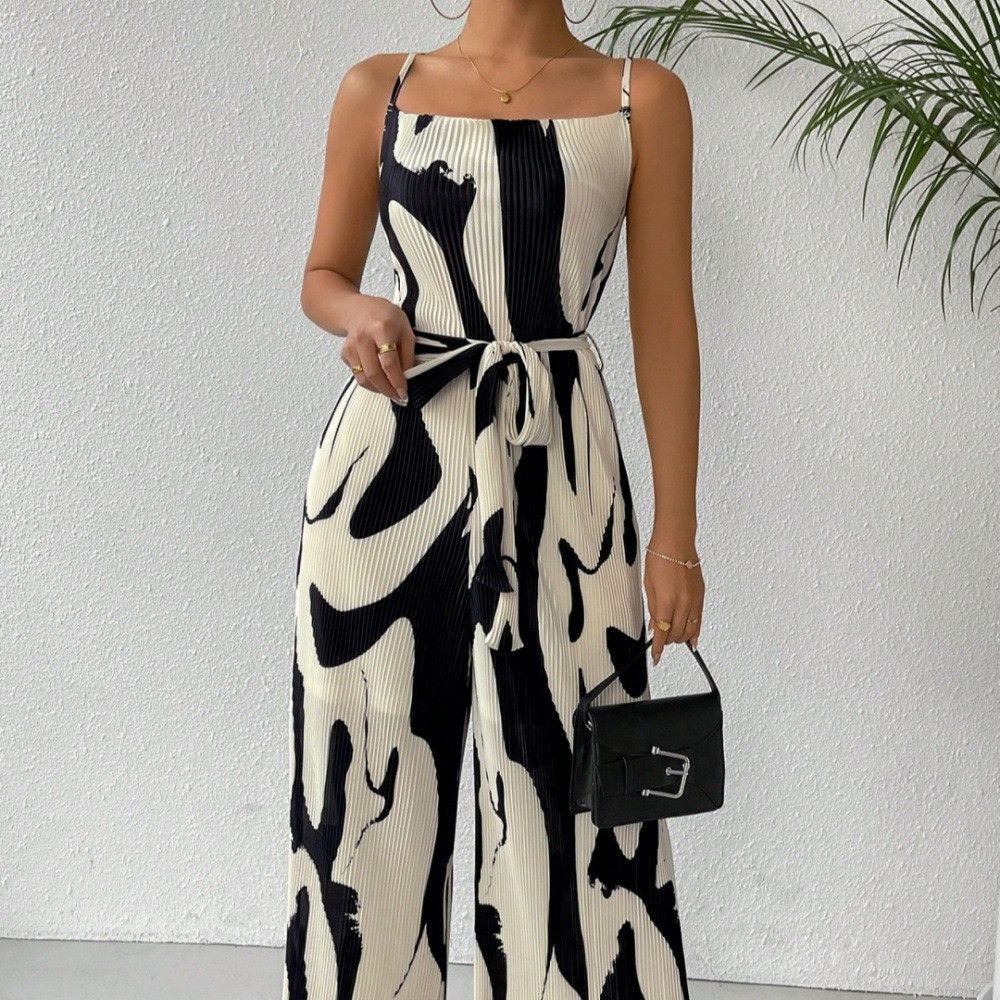 Other Printed Loose Women's Sleeveless Suspender Jumpsuit Size XL / US 12-14 / IT 48-50 - 3 Thumbnail