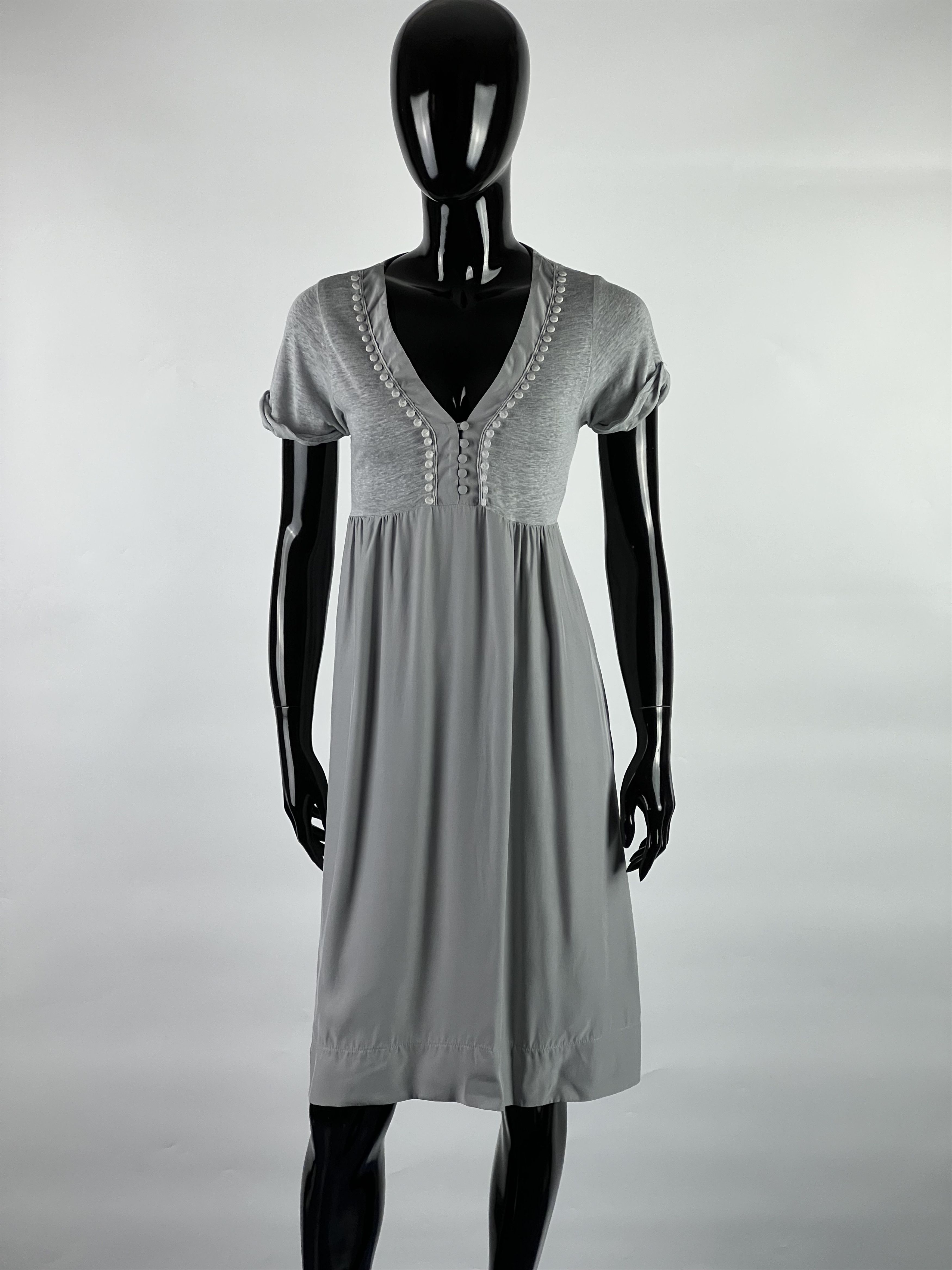 Sandro Sandro Vintage Gray Silk Linen Dress Size 1 Size S / US 4 / IT 40 - 1 Thumbnail