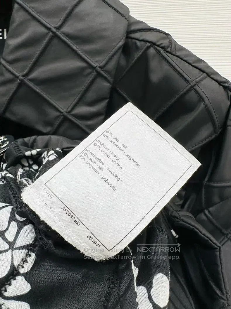 Chanel Chanel 25M black silk diamond plaid lapel long-sleeved jac Size XXS / US 00 / IT 34 - 7 Thumbnail