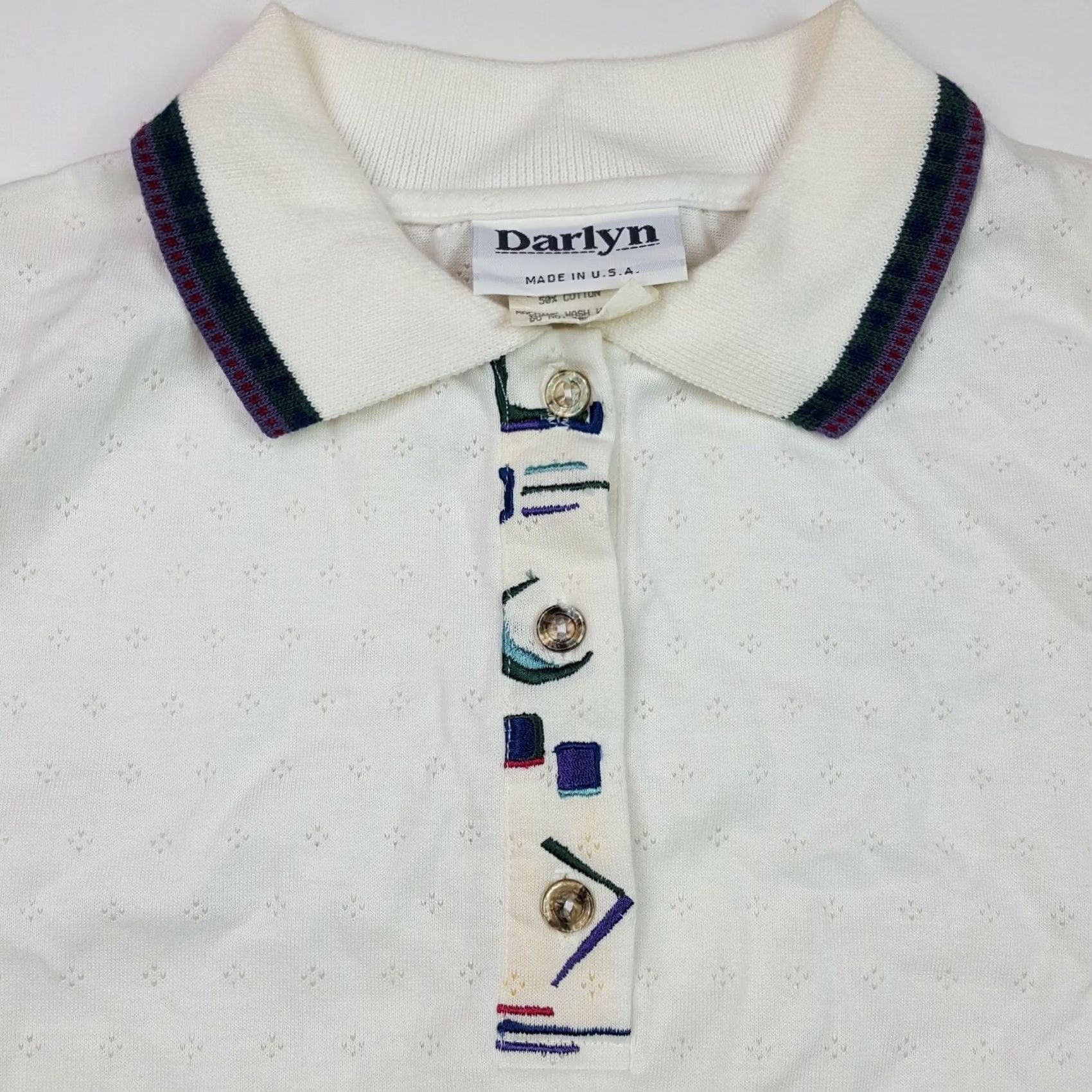 Vintage VINTAGE Darlyn Polo Shirt Women's Golf Tennis Sleeveless Tank Top M White 90s Preppy Casual Shirts Size M / US 6-8 / IT 42-44 - 4 Thumbnail