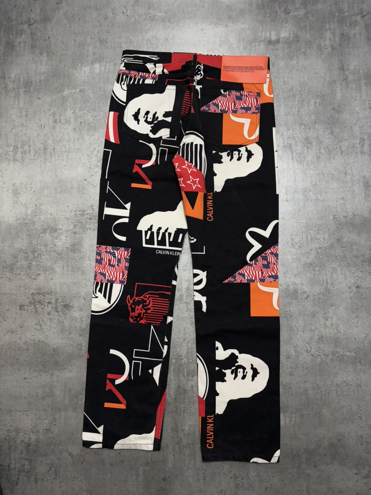 Calvin Klein 205W39NYC Calvin Klein 205W39NYC ALLOVER PRINTED STRAIGHT JEANS BLACK Size US 32 / EU 48 - 3 Thumbnail