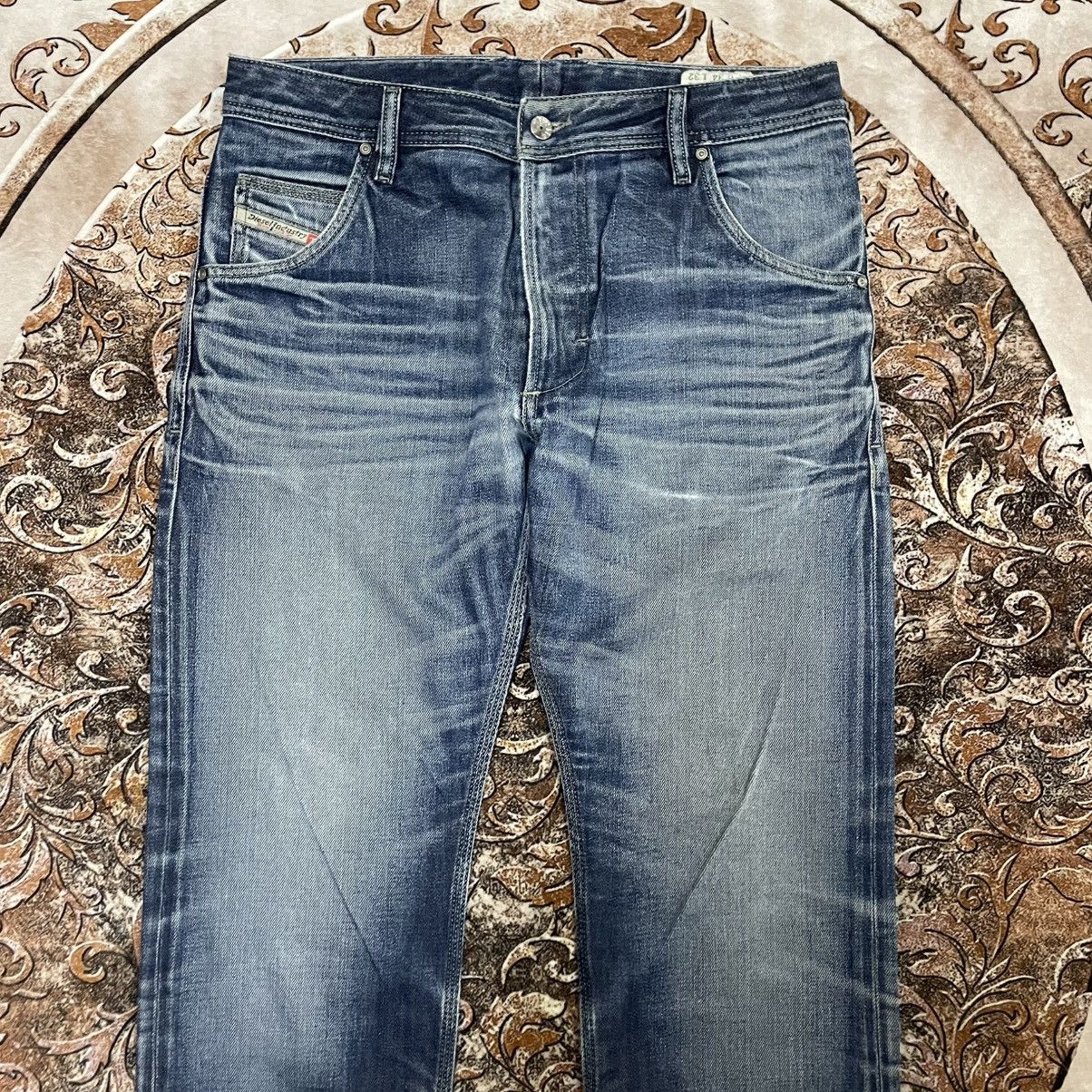 Diesel 🔥Vintage Diesel Industry Krooley Ripped Distress Denim Jeans Size US 34 / EU 50 - 2 Thumbnail
