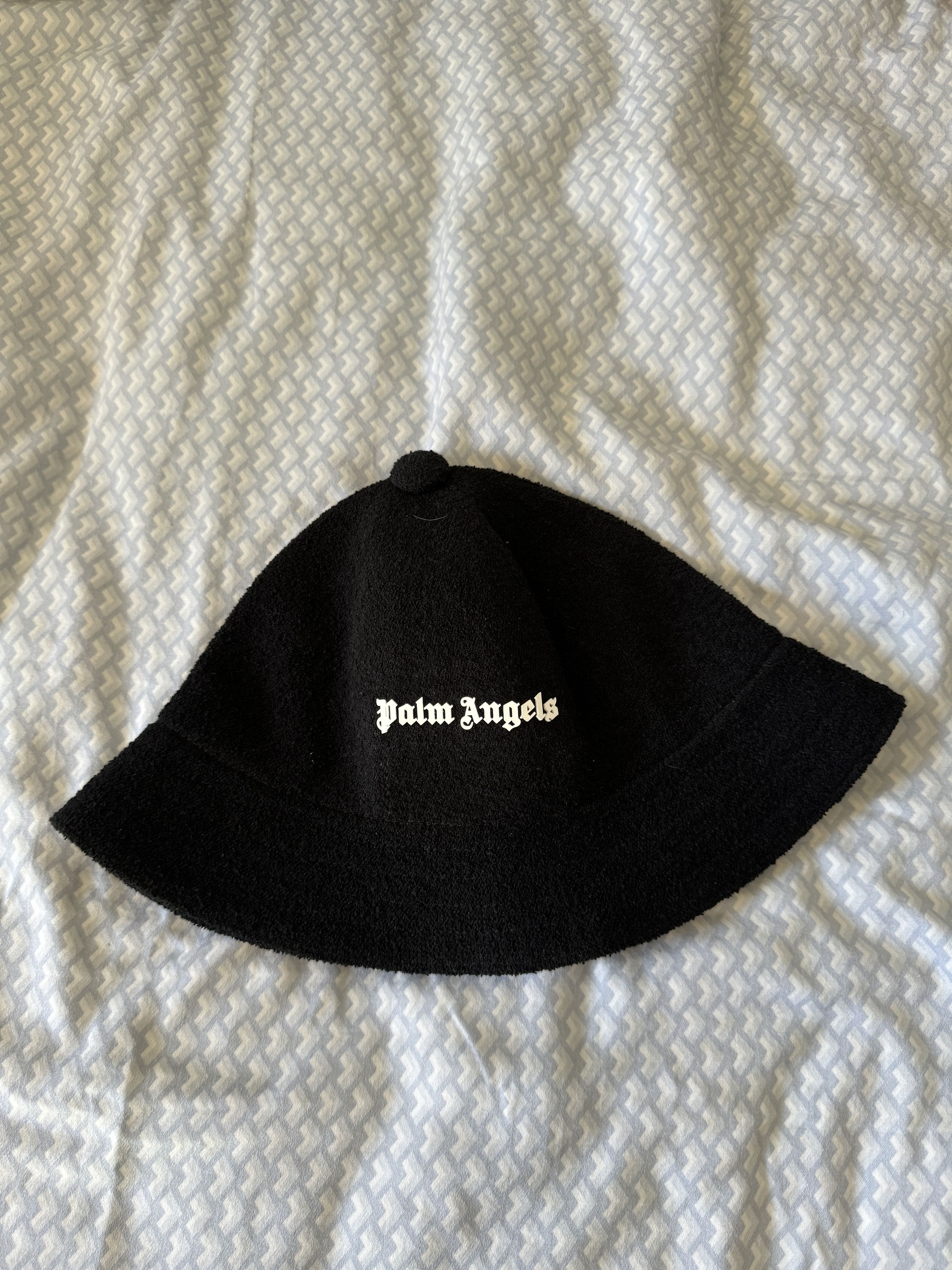 image of Palm Angels Black Bucket Hat, Men's