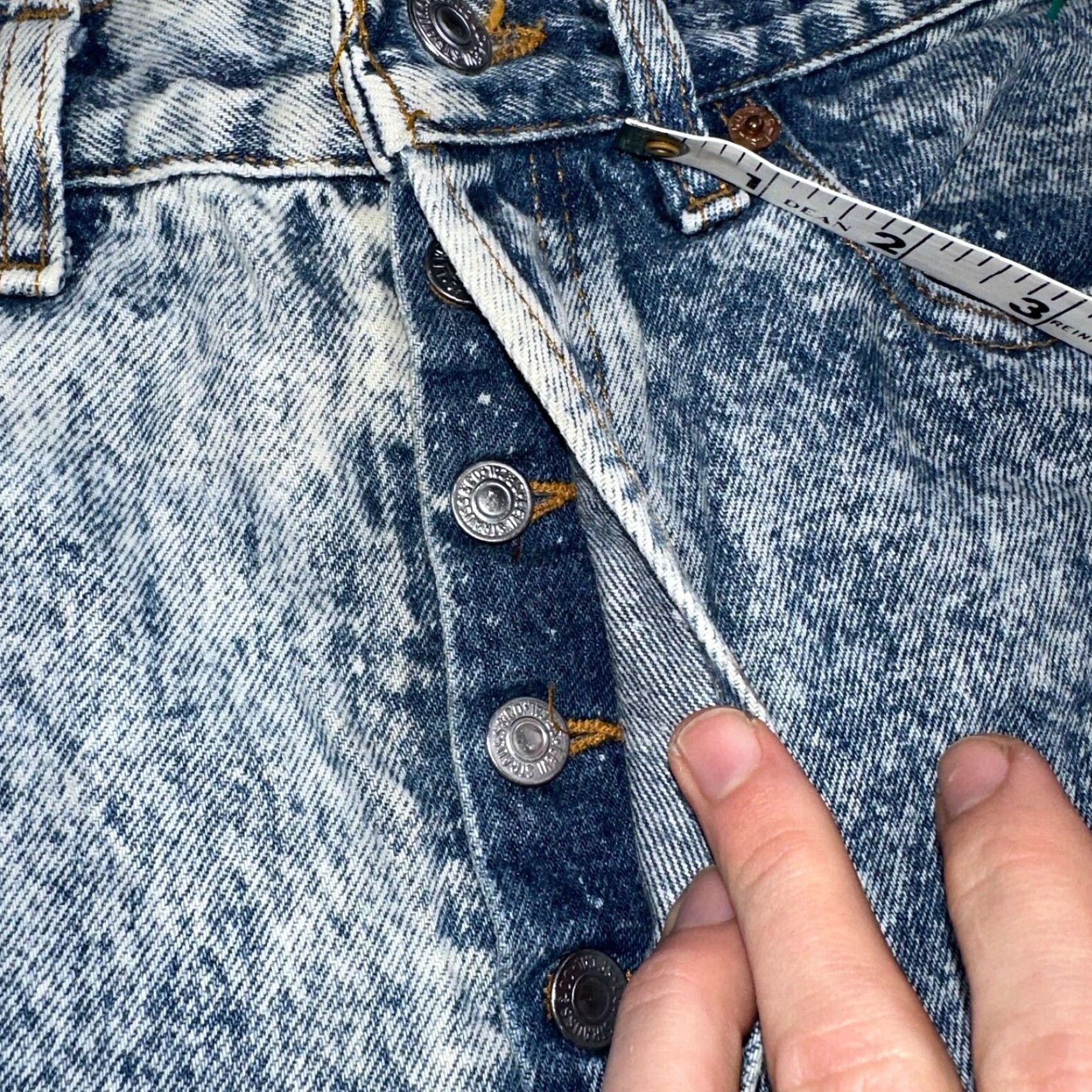 Levi's Levi's 501 Vintage 80s USA Straight Leg Jeans Blue Acid Wash 32x34 31x33 Act 31x33 Size US 32 / EU 48 - 7 Thumbnail