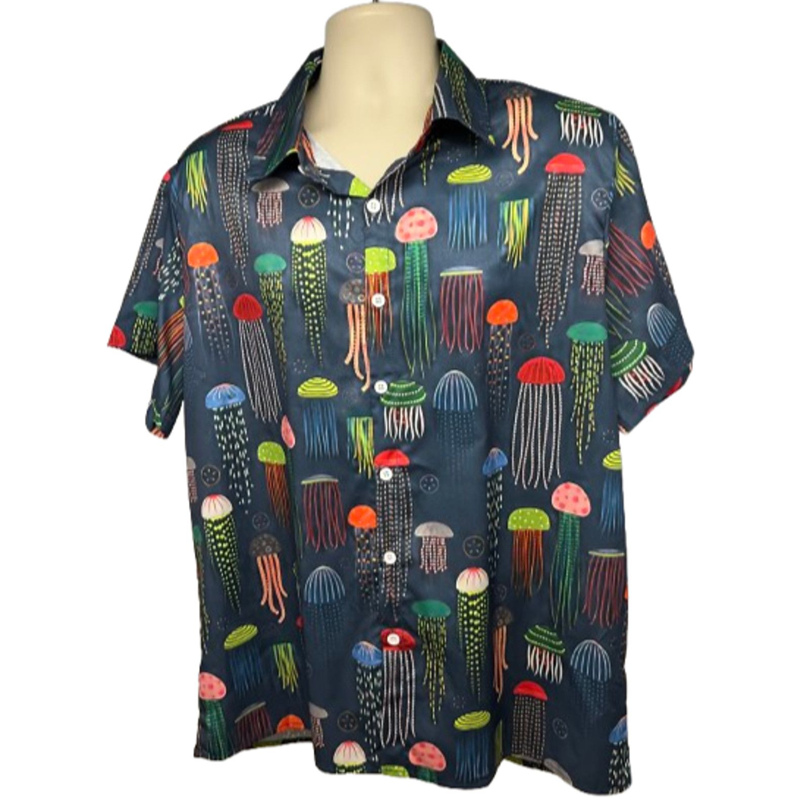 Other Misslook All Over Jellyfish Graphic Button Up Shirt L Pocket Size US L / EU 52-54 / 3 - 1 Thumbnail