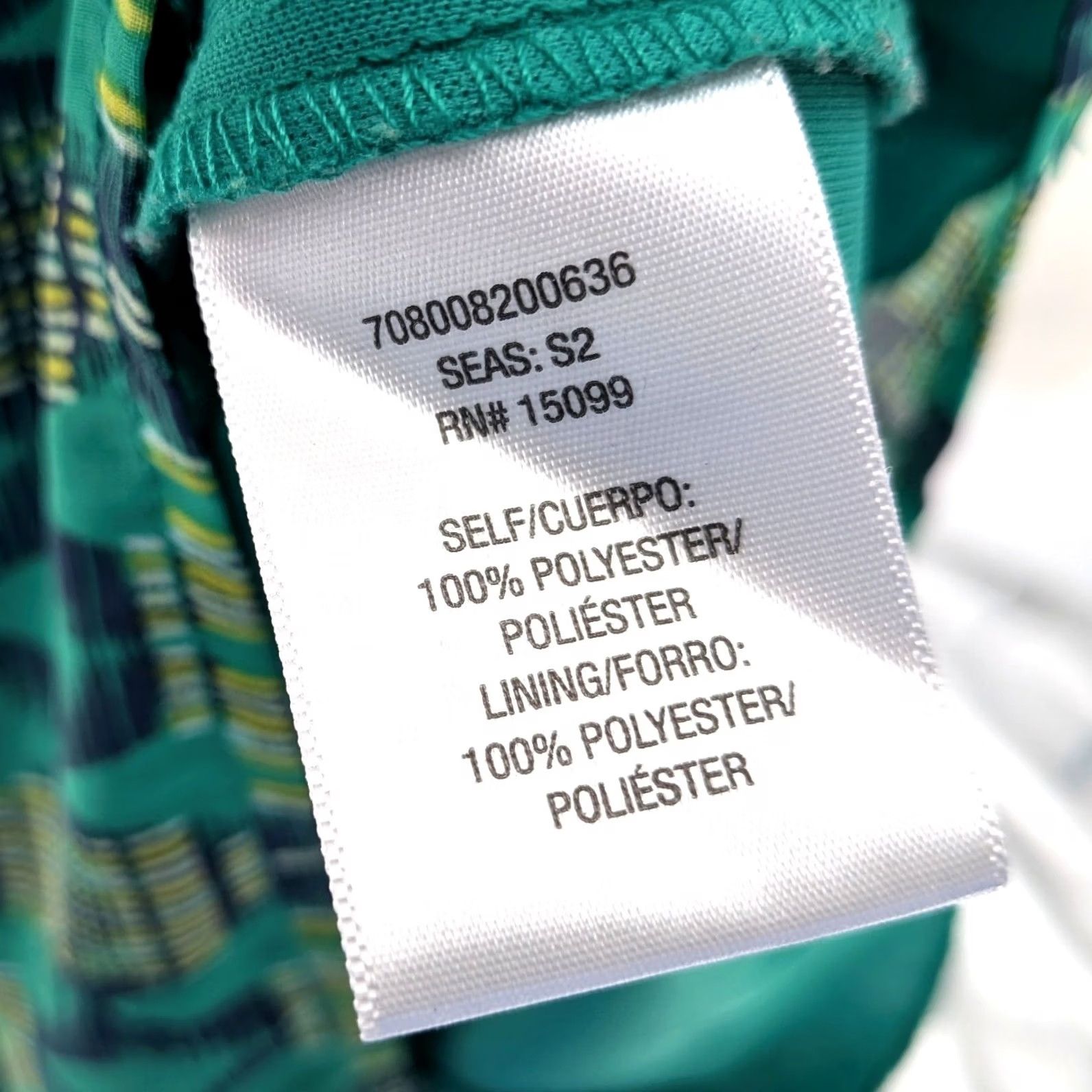 Vintage Bongo Dress Geometric Print Chiffon Boho Cutout Neck XL Women Green Size XL / US 12-14 / IT 48-50 - 4 Thumbnail