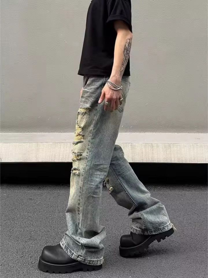 Jean DISTRESSED Denim Jeans, Ripped Jeans Size US 26 / EU 42 - 8 Thumbnail