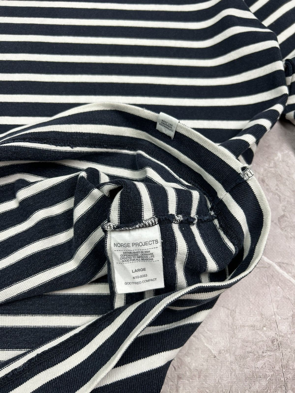 Norse Projects Norse Project Casual Basic Longsleeve Striped Streetwear Y2k Size US L / EU 52-54 / 3 - 6 Thumbnail
