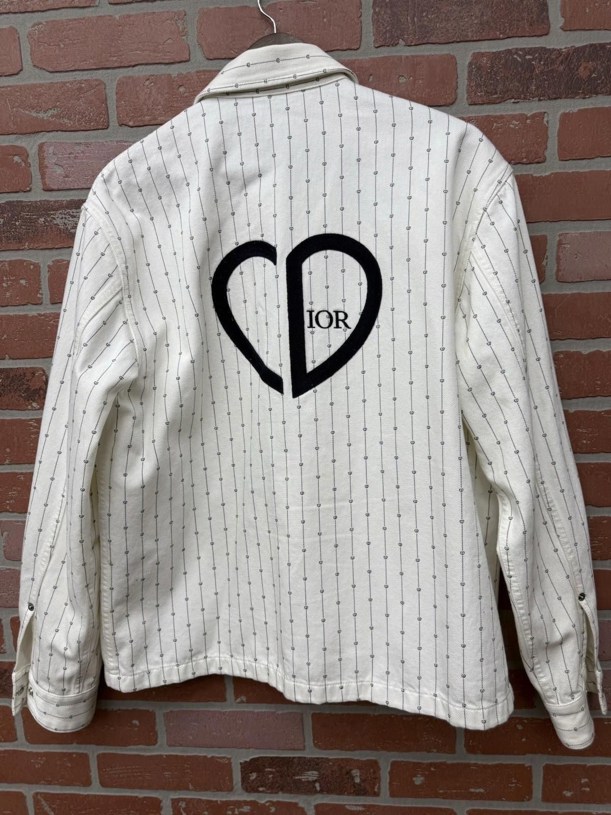 Dior Dior Valentine Striped Denim Jacket Size (50) White RARE Size US L / EU 52-54 / 3 - 3 Thumbnail