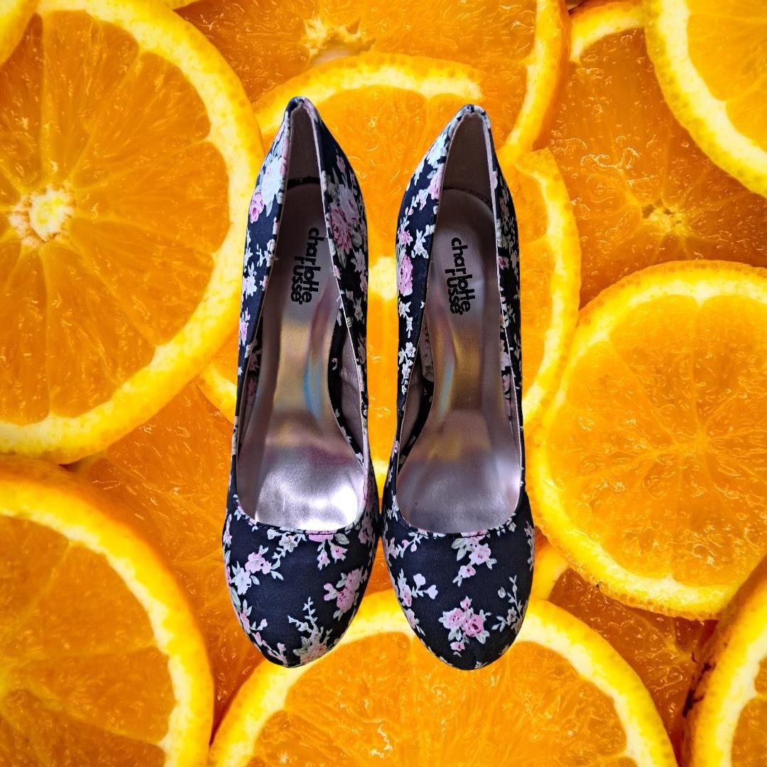 Other Charlotte Russe Black Floral High Heels Size 7 Size US 7 / IT 37 - 2 Thumbnail