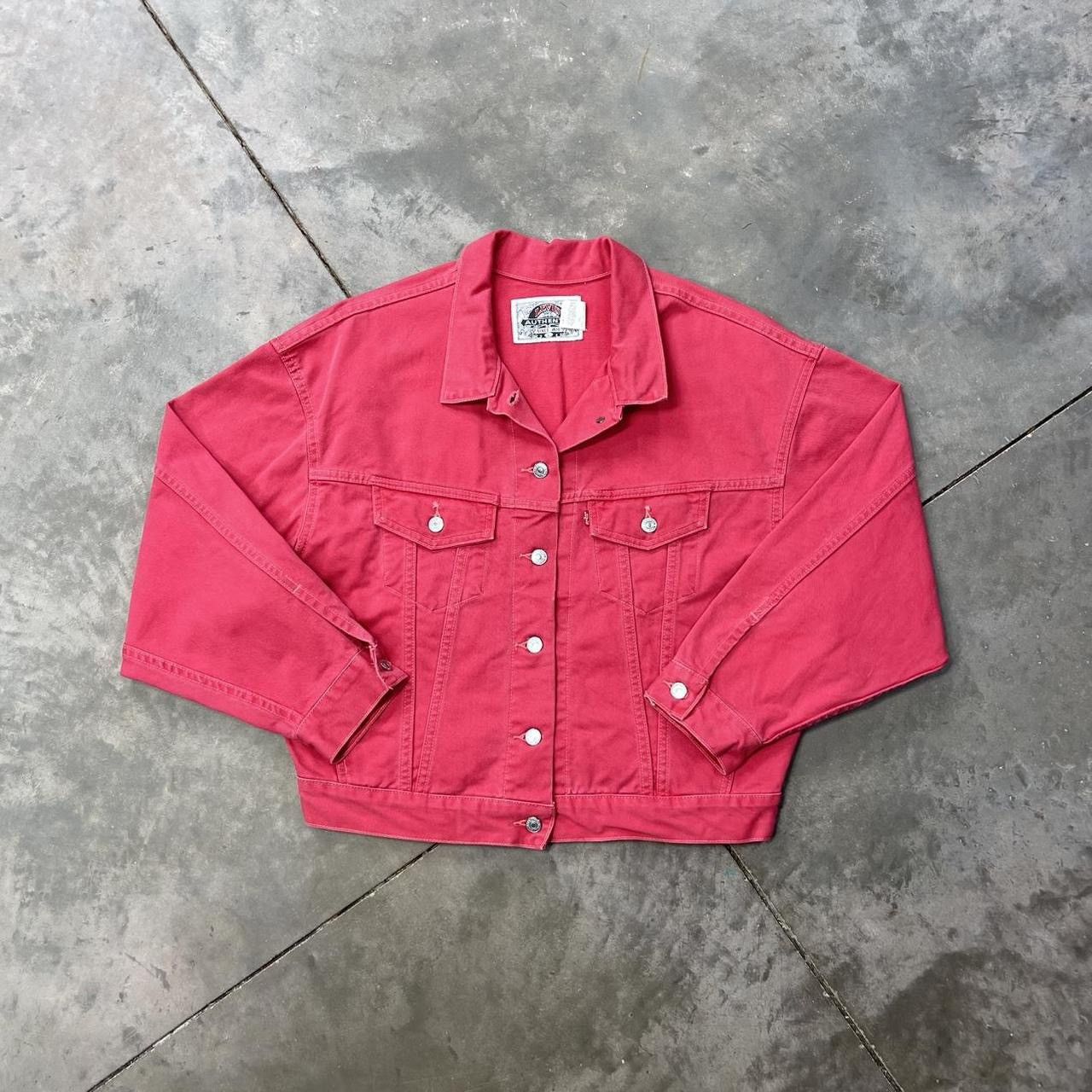 Levi's Vintage Levi’s Red Denim Trucker Jacket 90s Red Size US L / EU 52-54 / 3 - 1 Thumbnail