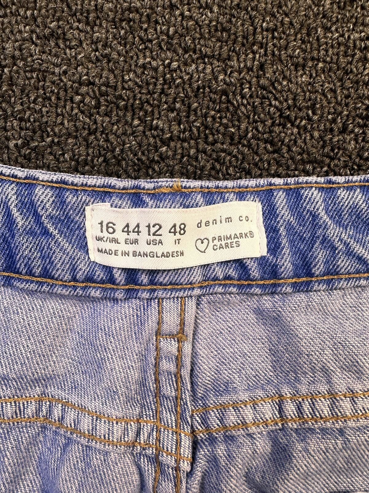 Primark Denim Co. Sz 16 Light Wash High-Waisted Mom Jeans Size 29" - 5 Thumbnail