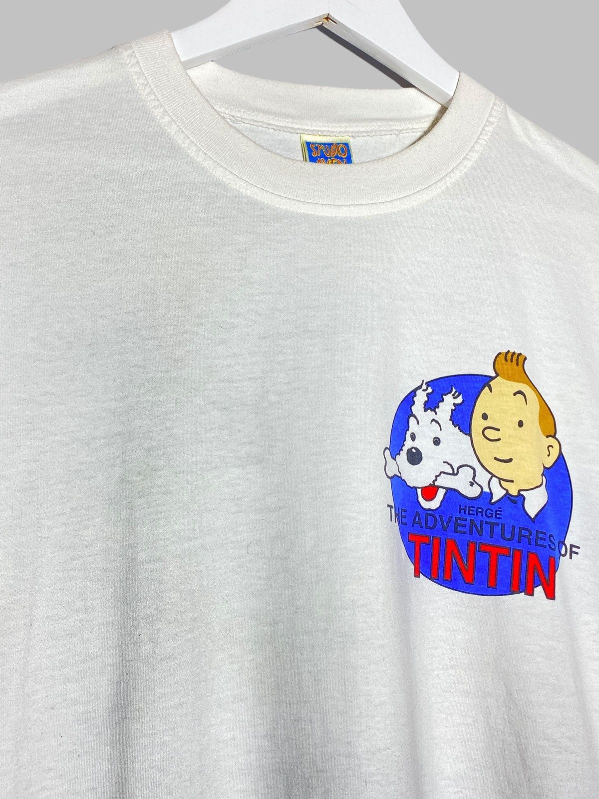 Vintage 🔥 THE BLACK ISLAND TINTIN 90s RARE COMIC TEE VINTAGE VIBES Size US L / EU 52-54 / 3 - 5 Thumbnail