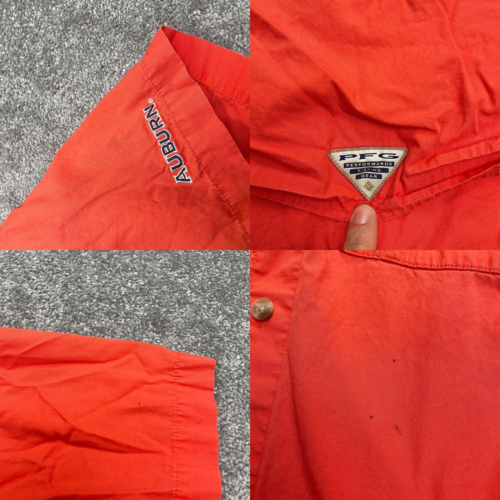 Vintage Columbia PFG Bonehead Button-Up Shirt Mens Large Orange Casual Outdoor University Size US L / EU 52-54 / 3 - 8 Thumbnail