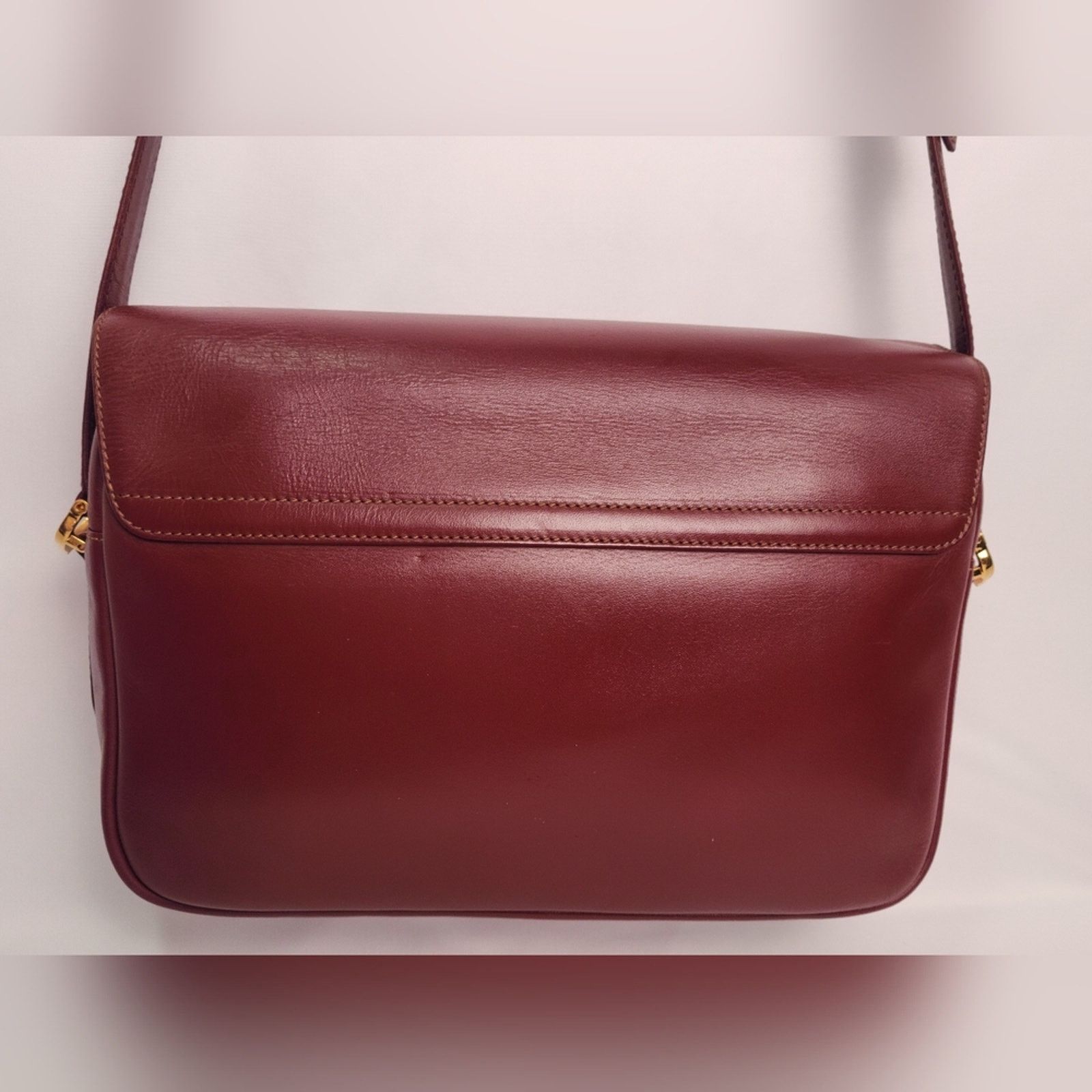 Cartier Cartier Burgundy Bordeaux Leather Shoulder Bag Size ONE SIZE - 5 Thumbnail