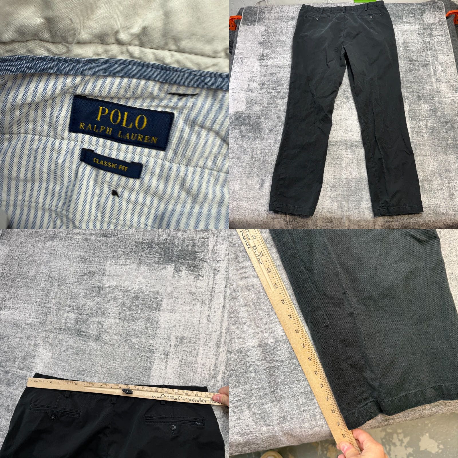 Polo Ralph Lauren Polo Ralph Lauren Pants Mens 44Tx36 Black Classic Fit Chino Twill Straight Inseam 34 Pockets Slas Size US XXL / EU 58 / 5 - 8 Thumbnail