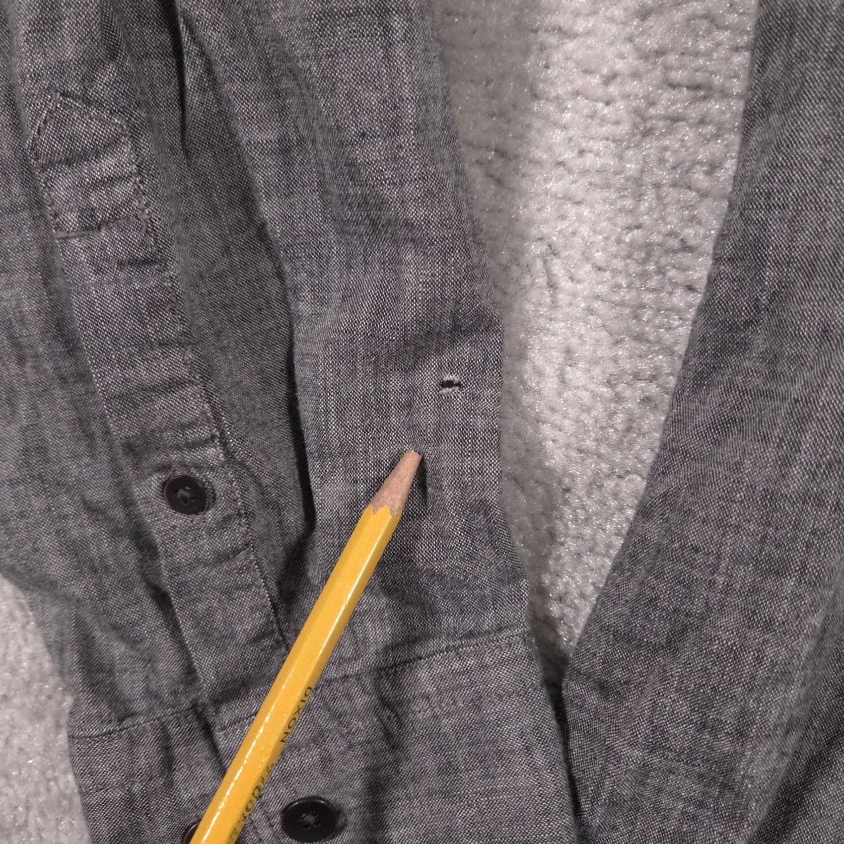 Express Express Shirt Mens L Gray Chambray Button Front Long Sleeve Casual Workwear Size US L / EU 52-54 / 3 - 5 Thumbnail