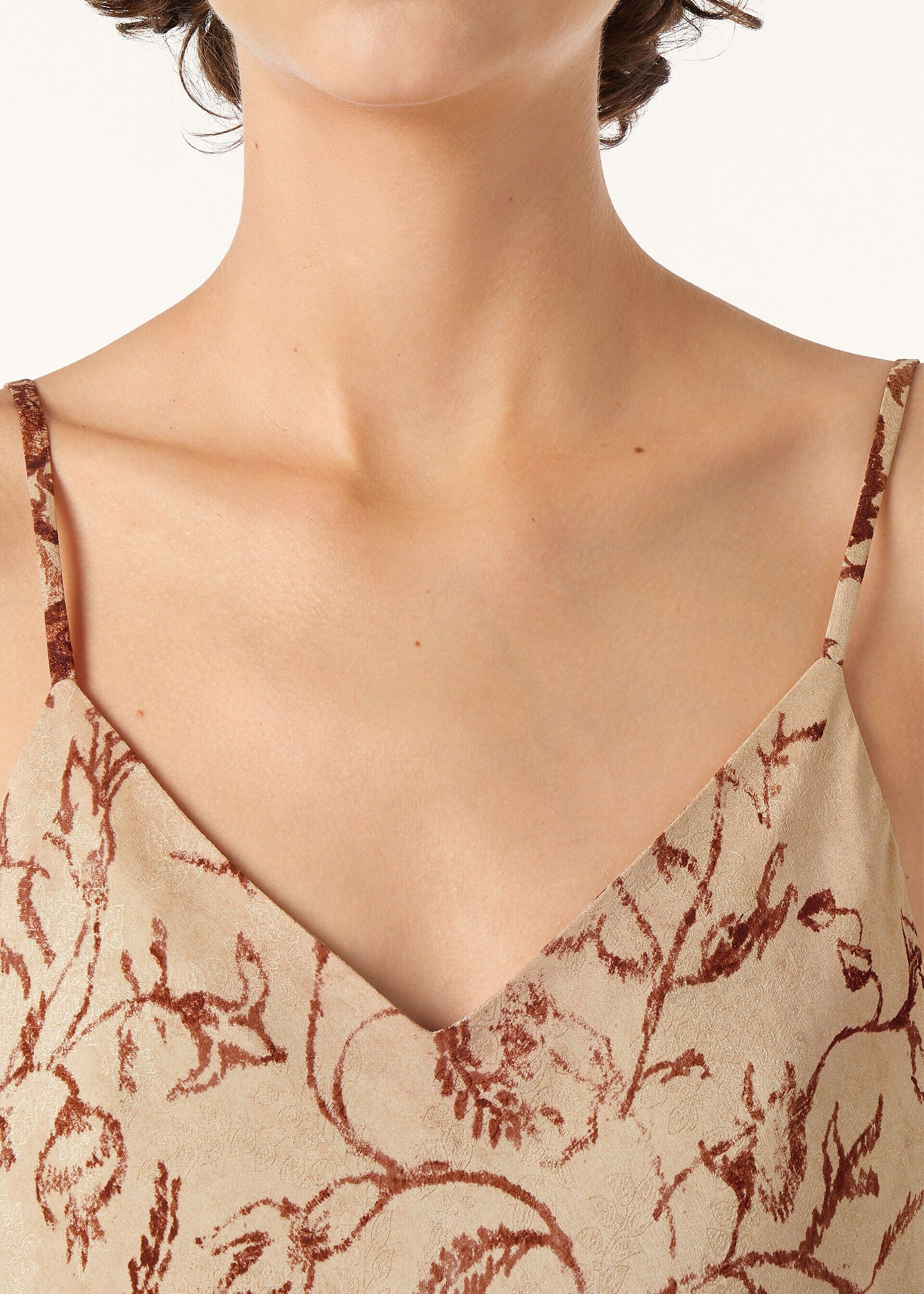 Loro Piana os11x0326 FAR0263 Marian Dress in Beige/Bordeaux Size M / US 6-8 / IT 42-44 - 6 Thumbnail
