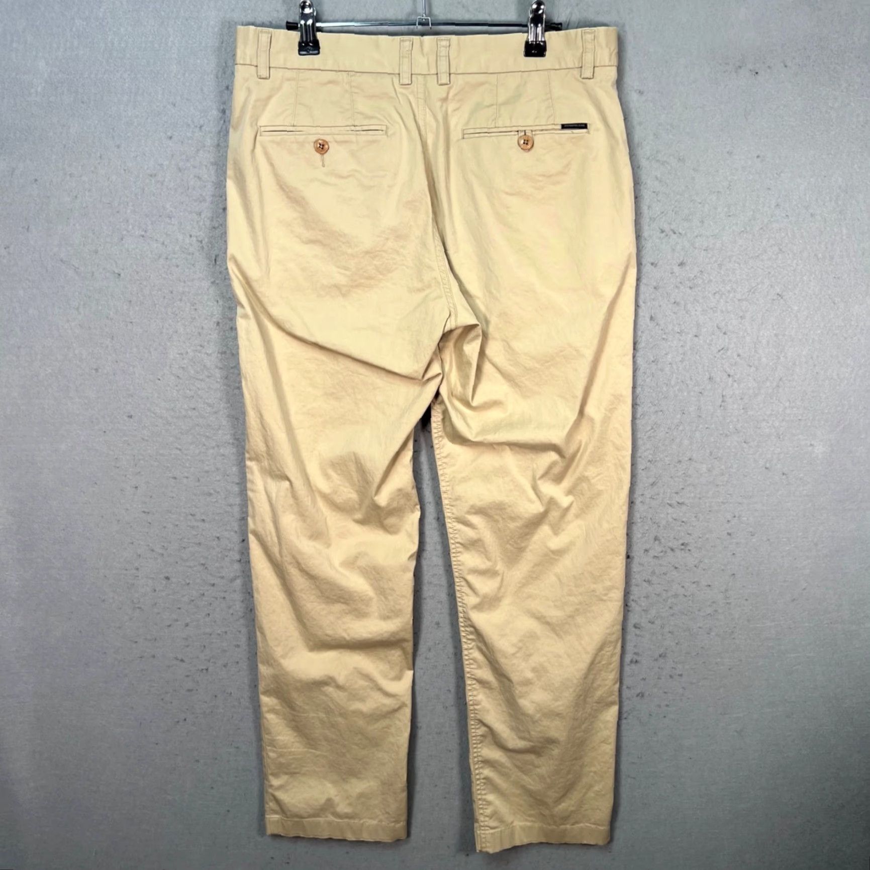 Essentials Bernpole Essential Mens Size 31 Beige Straight-Leg Chino Pants Regular Fit - 29 In Inseam, Flat Front, Cotton Polyester, Vintage No, Casual Size US 31 - 2 Thumbnail