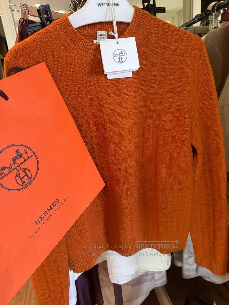 Hermes Hermes Classic Hermès orange knitted sweater Size XS / US 0-2 / IT 36-38 - 4 Thumbnail