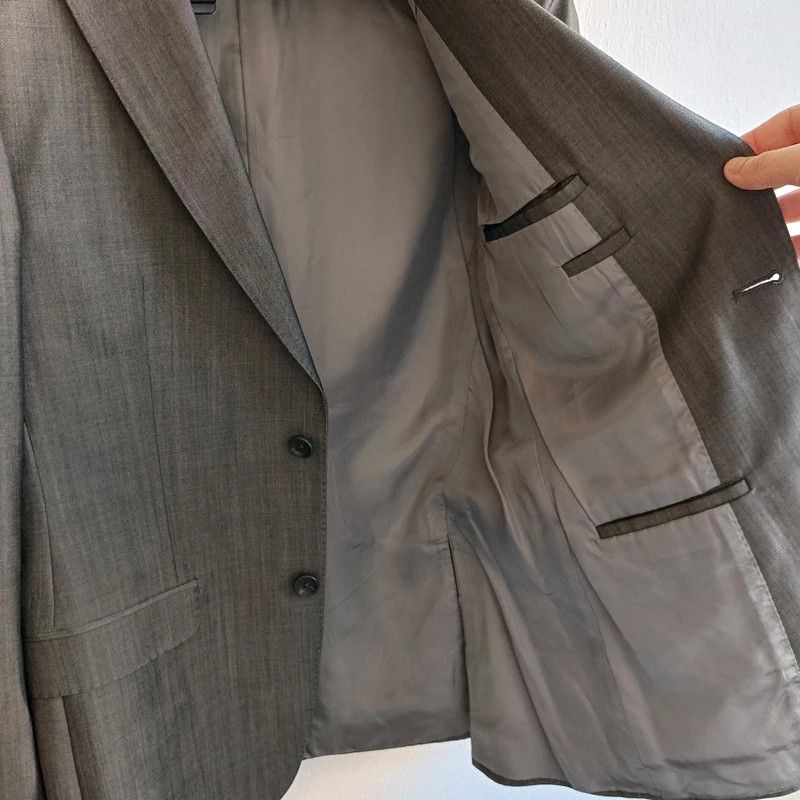 Z Zegna Ermenegildo Z Zegna Gray Suit Jacket Blazer Wool Mohair 46 S Size 46R - 7 Thumbnail