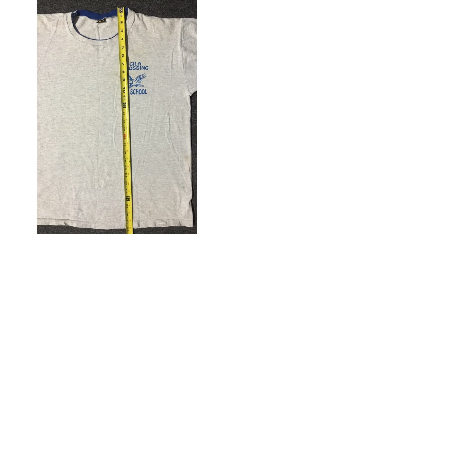 Vintage VINTAGE Gila Crossing School Double Layer Shirt XL Gray USA Single Stitch 80s 90s Pirate, College, Punk Mens Shirt Size US XL / EU 56 / 4 - 9 Thumbnail