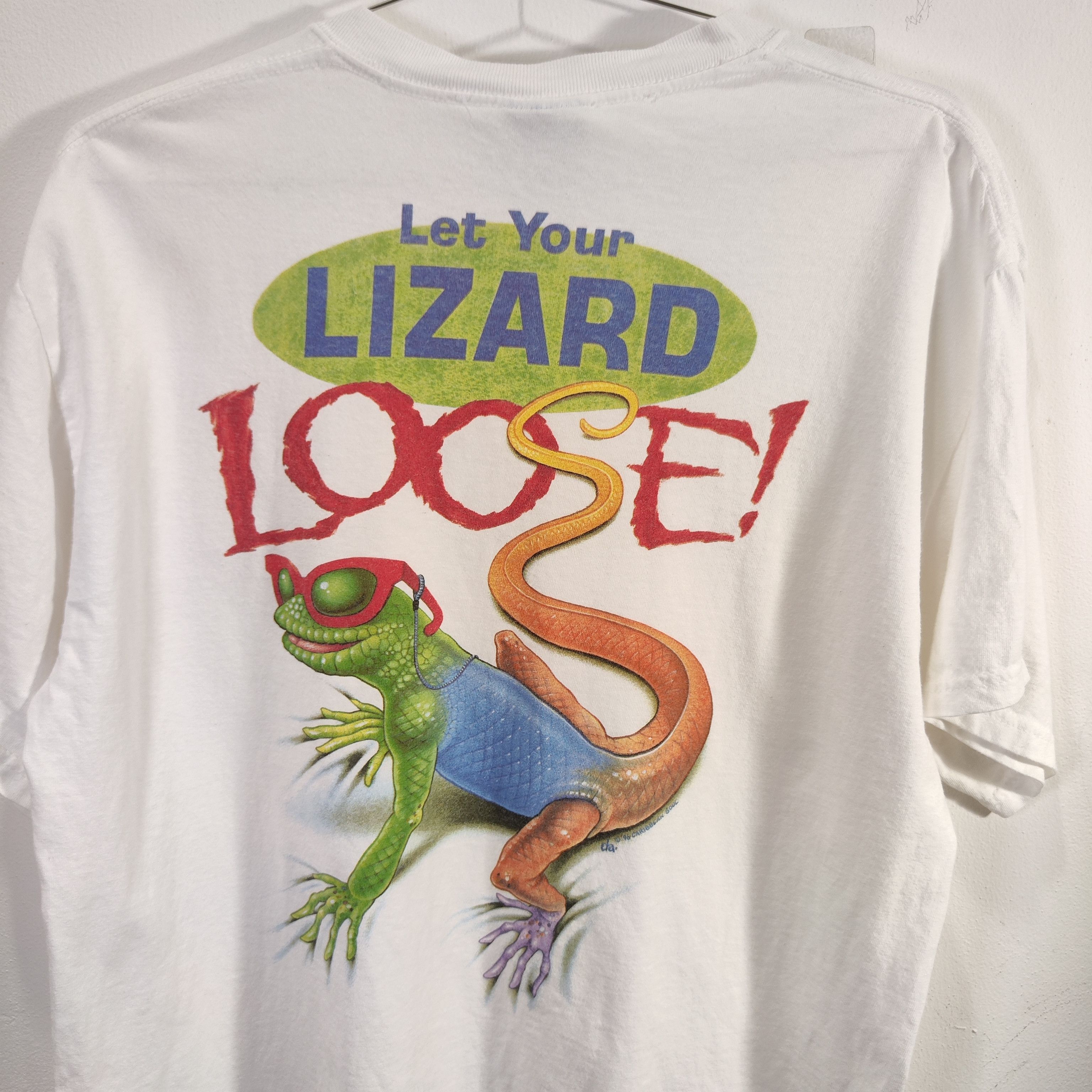 Caribbean Caribbean soul Vintage Humor t shirt Iguana white Large Size US L / EU 52-54 / 3 - 2 Thumbnail