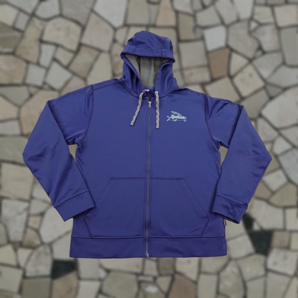 Patagonia Patagonia Hoodie Men Medium Blue Flying Fish PolyCycle Full Zip Hoody Sweatshirt Size US M / EU 48-50 / 2 - 1 Thumbnail