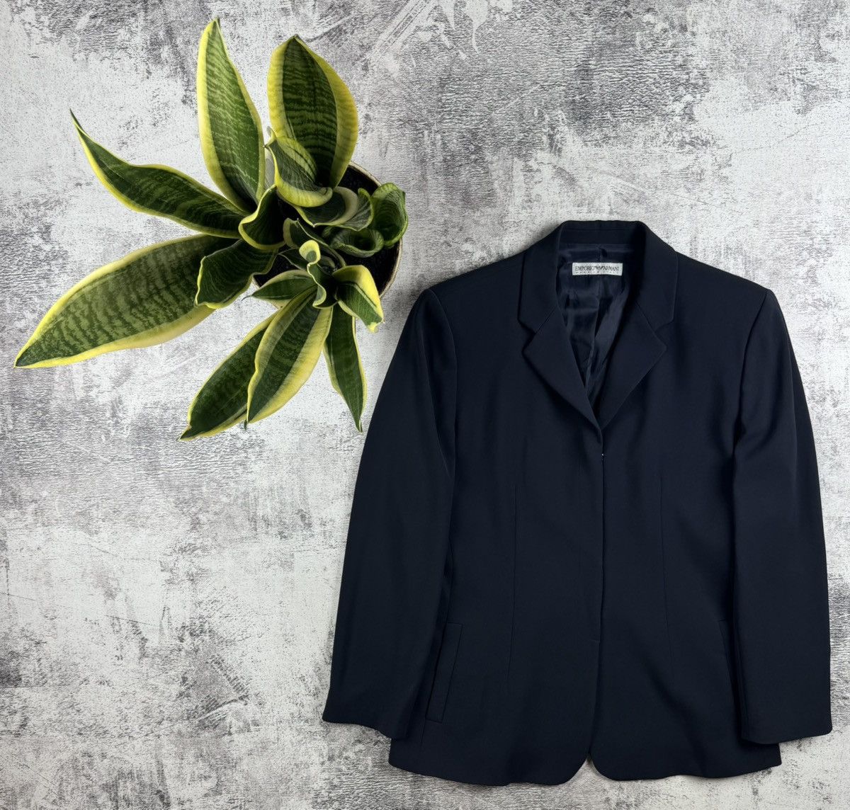 Emporio Armani Emporio Armani Women’s Blue 46 Dize Classic Vintage Luxury Blazer Coat Jacket Size L / US 10 / IT 46 - 1 Thumbnail
