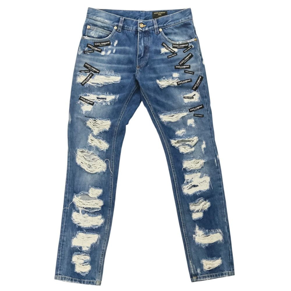 Dolce & Gabbana Dolce & Gabbana Dolce&Gabbana Distressed Denim Pants Textile Jeans DUTY FREE for USA Size ONE SIZE - 1 Thumbnail