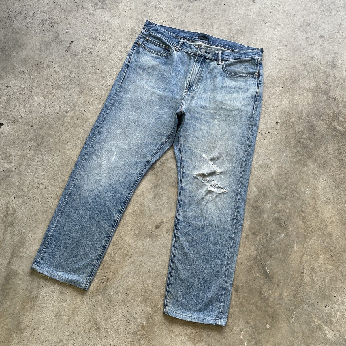 Japanese Brand W37 Vintage Distressed Japanese Jeans Faded Denim Pants Size US 37 - 2 Thumbnail